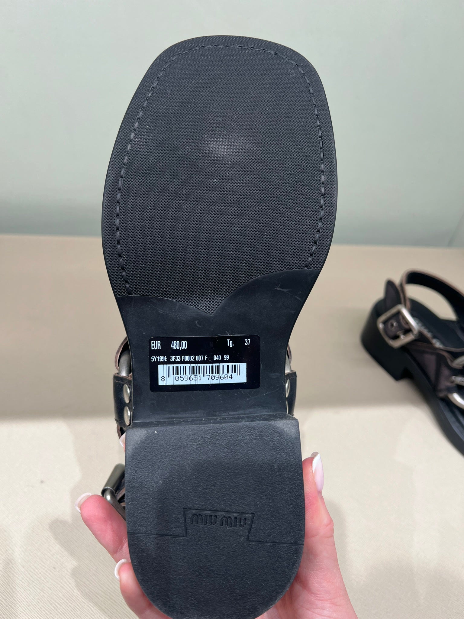 Miu Miu Bleached leather thong sandalsMiu Miu