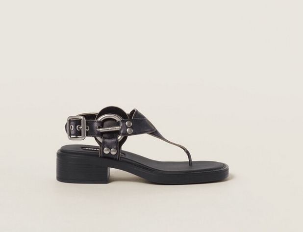 Miu Miu Bleached leather thong sandalsMiu Miu