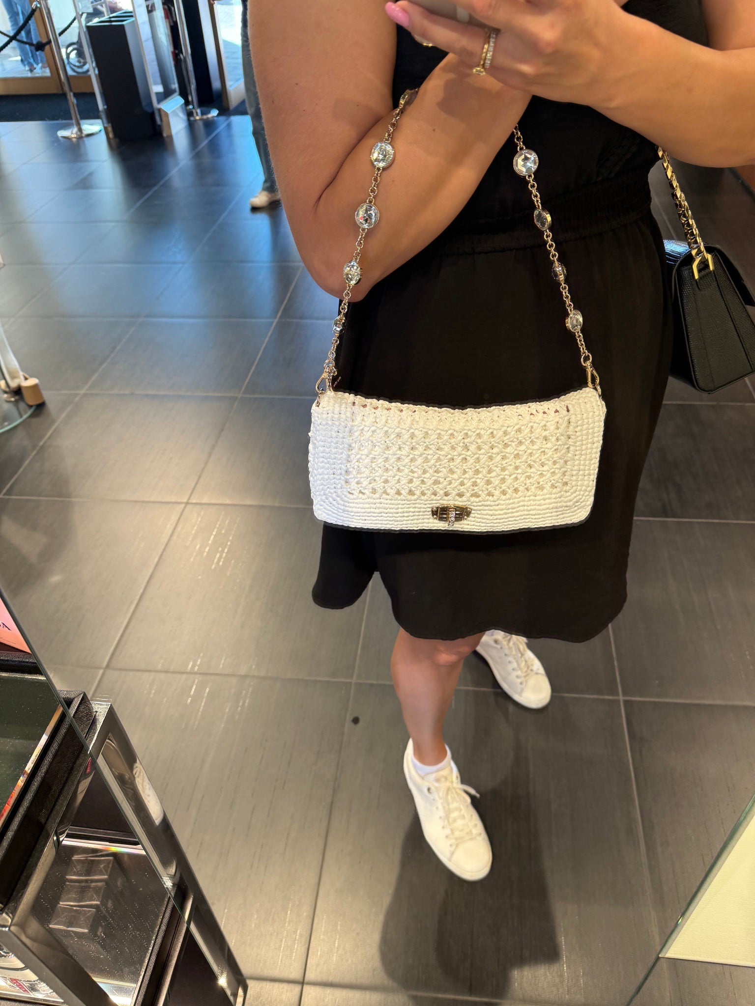 MIU MIU Crochet Shoulder Bag whiteMiu Miu