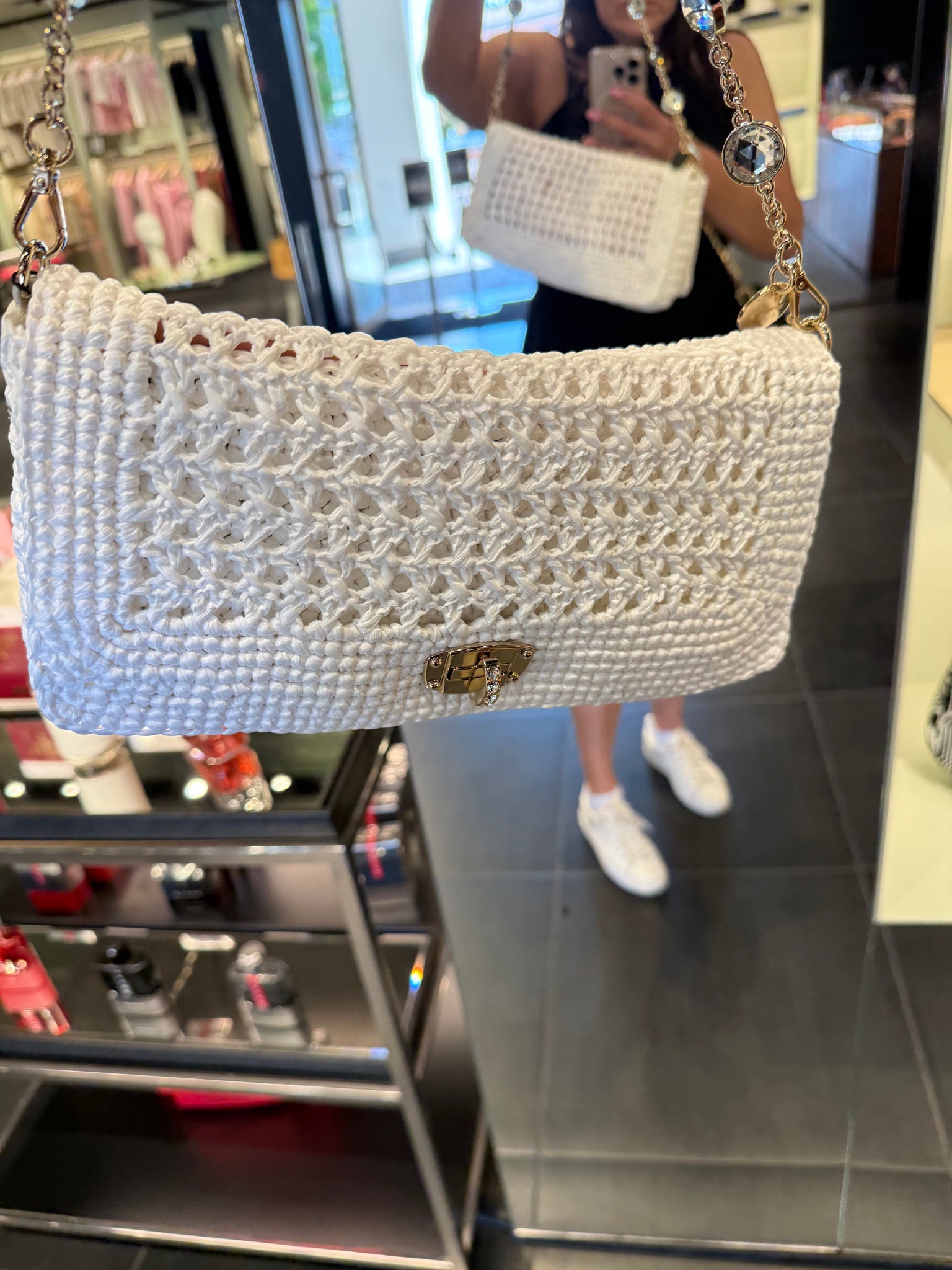 MIU MIU Crochet Shoulder Bag whiteMiu Miu