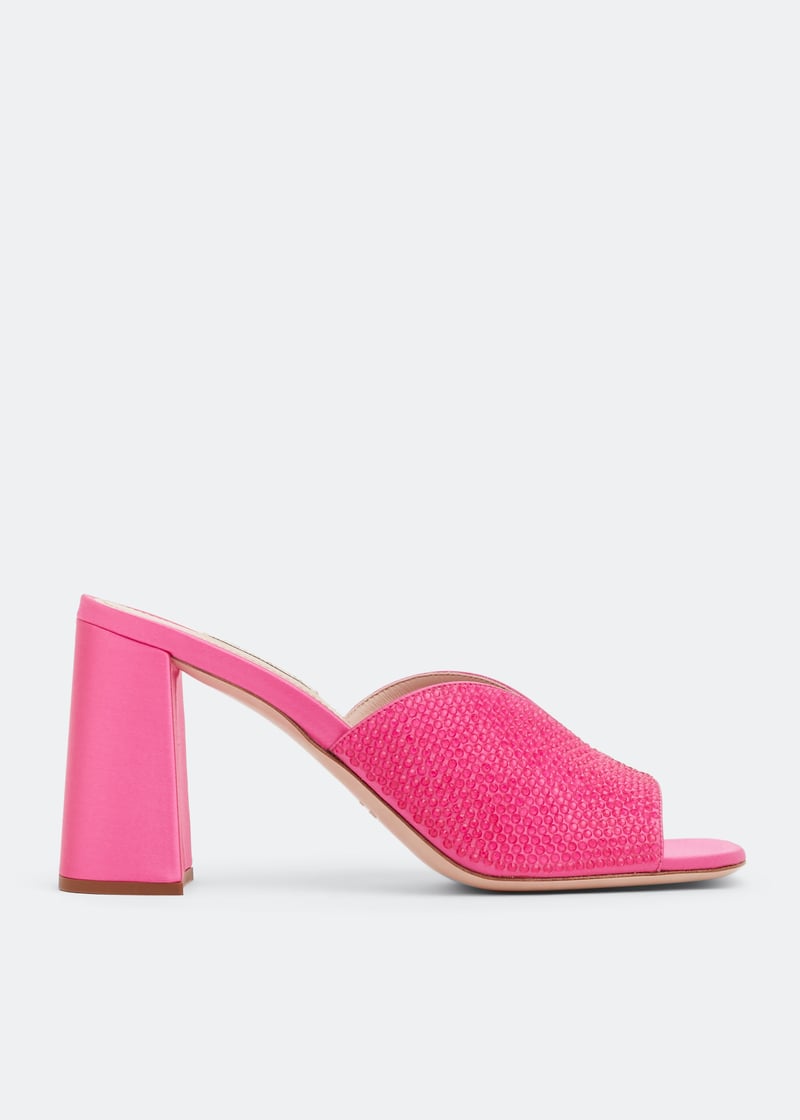 Miu Miu Crystal satin sandals pinkMiu Miu