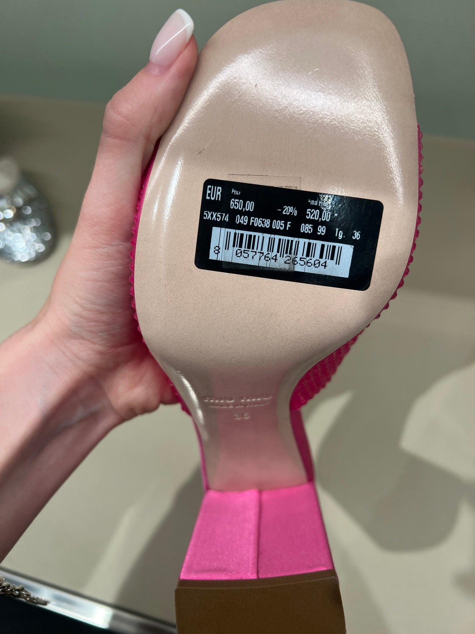 Miu Miu Crystal satin sandals pinkMiu Miu