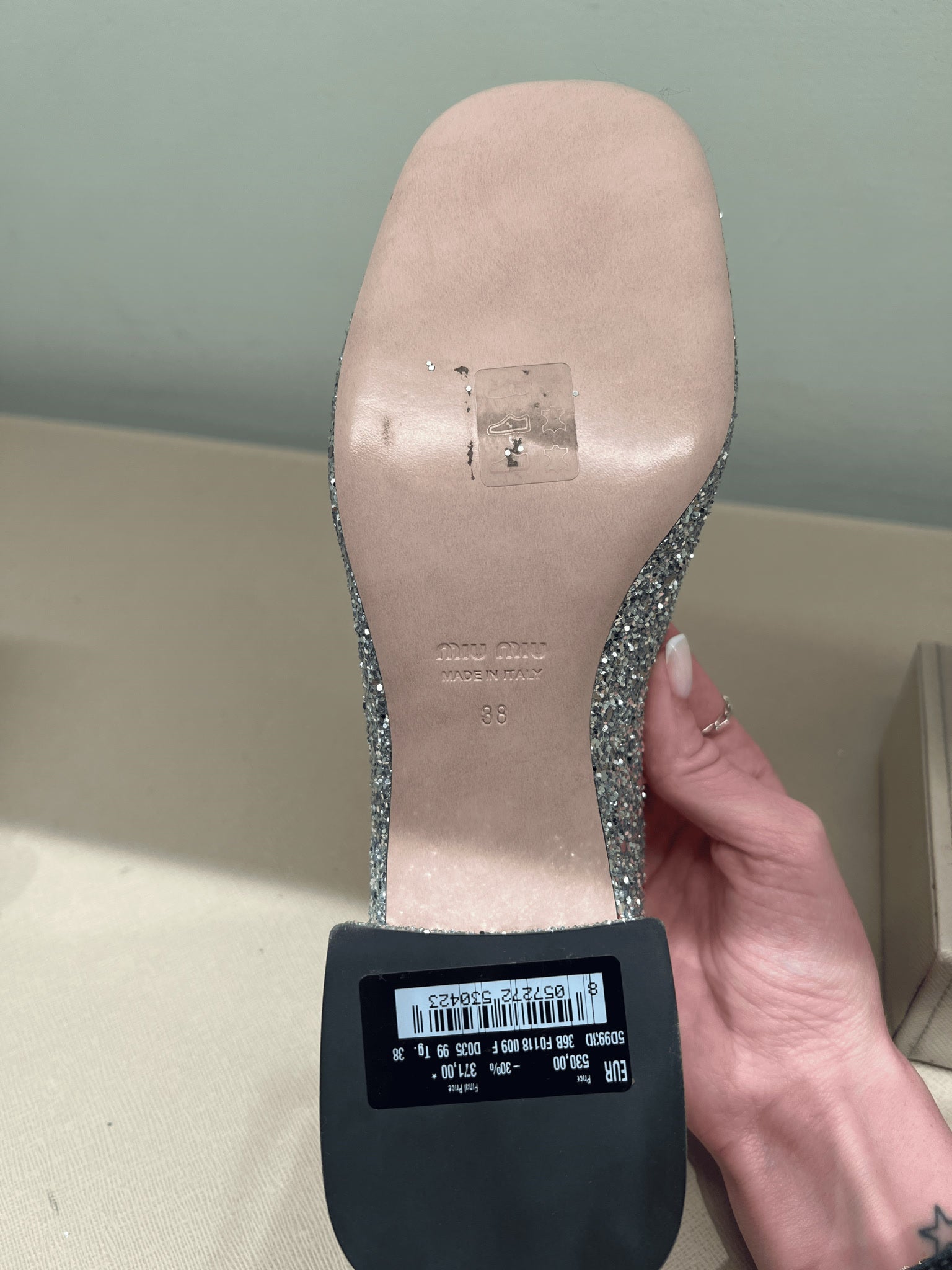 Miu Miu damskie butki srebrne 5D909DMiu Miu