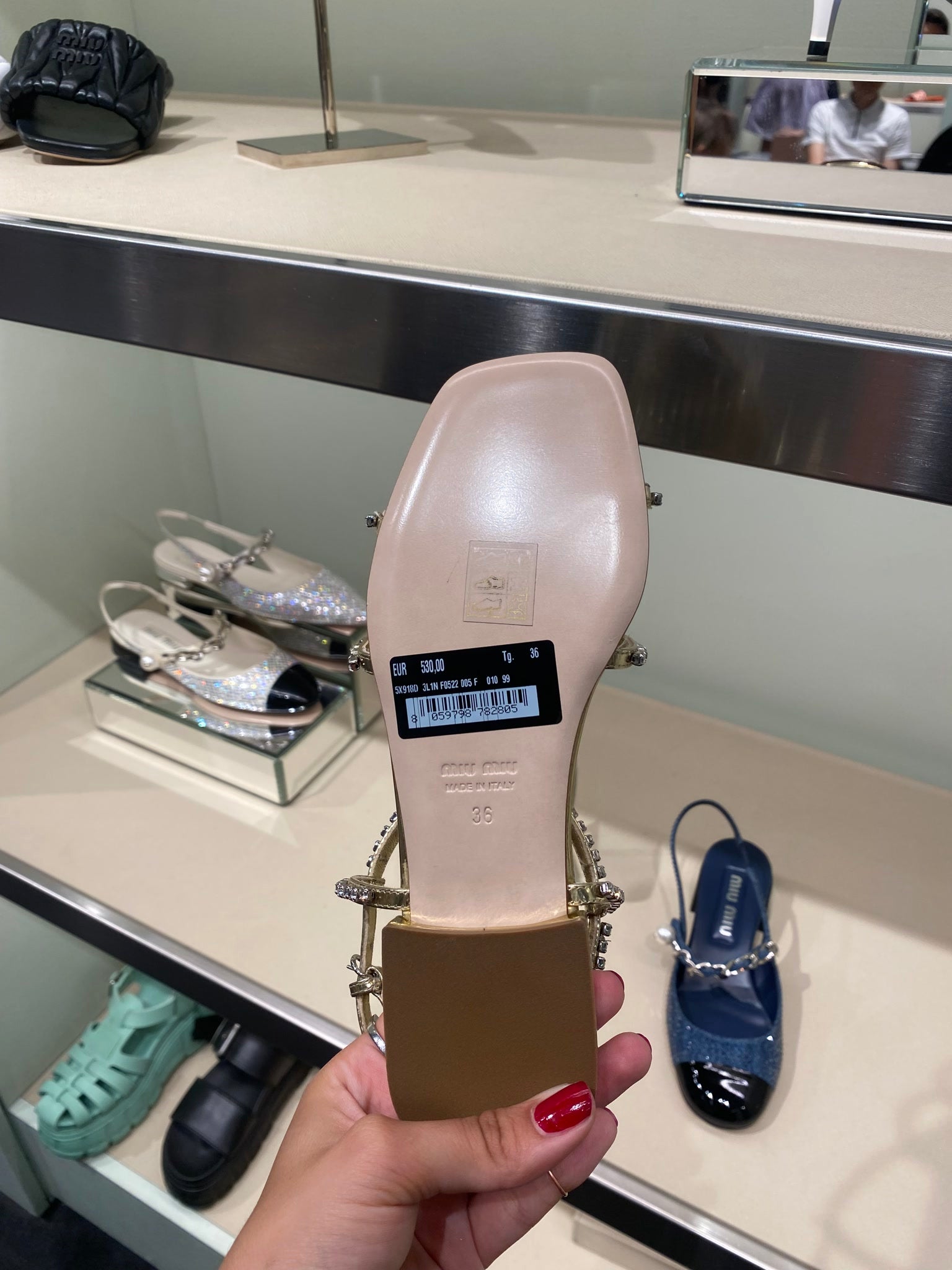 Miu Miu Damskie sandały złoteMiu Miu
