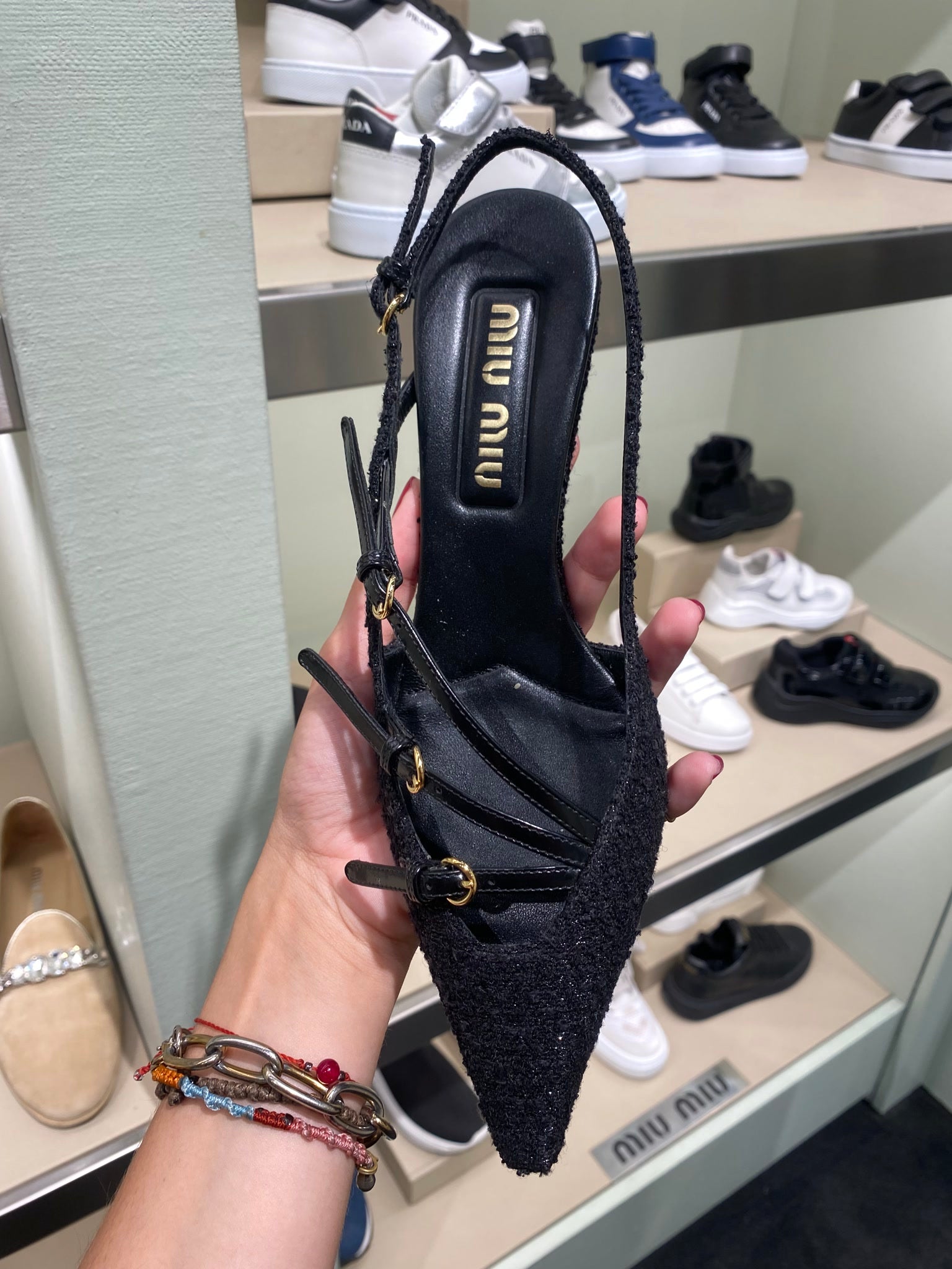 Miu Miu Damskie szpilki 36.5 czarneMiu Miu