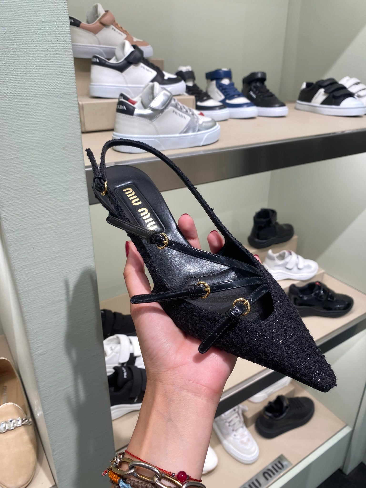 Miu Miu Damskie szpilki 36.5 czarneMiu Miu