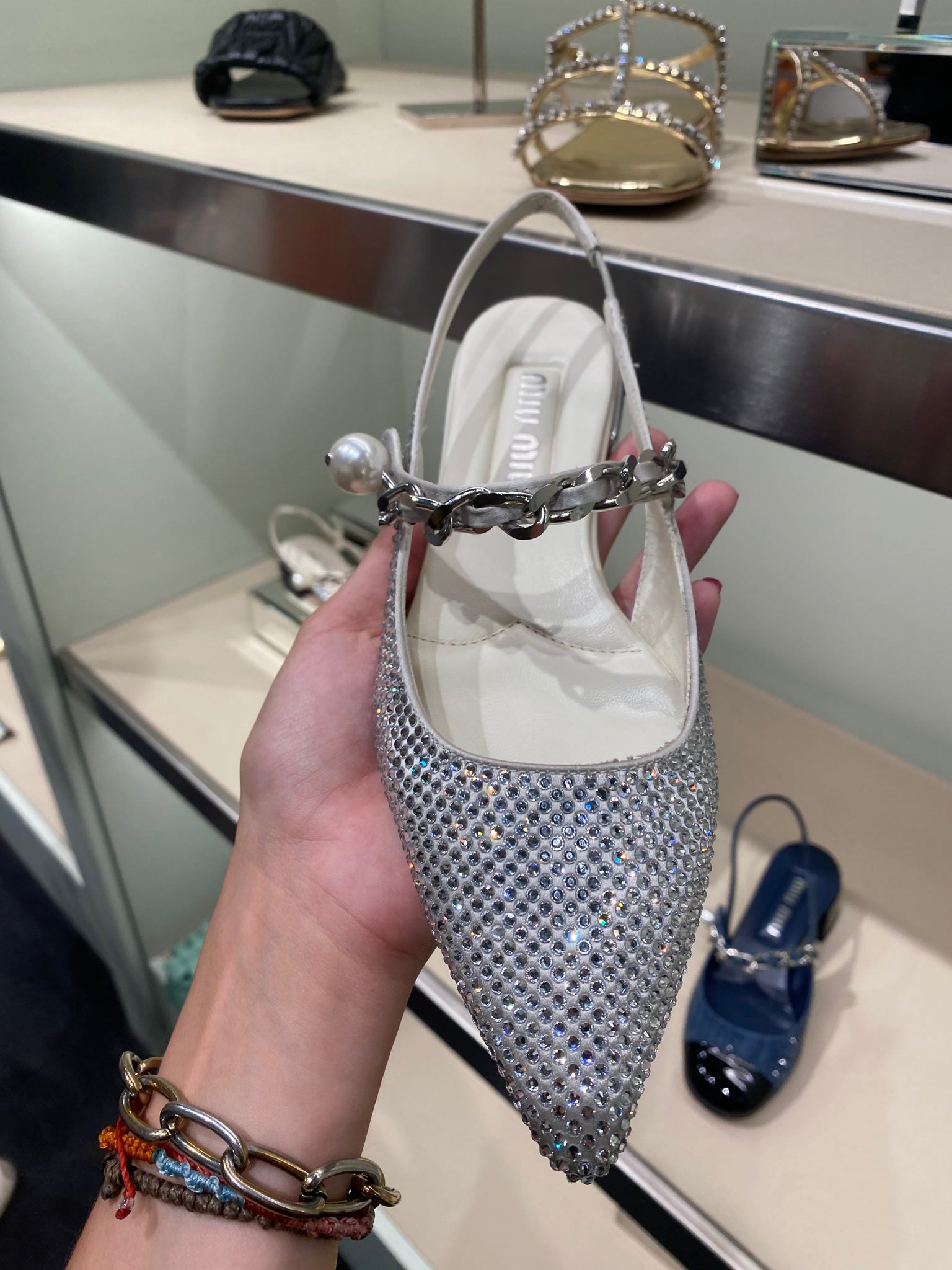 Miu Miu Damskie szpilki srebrneMiu Miu