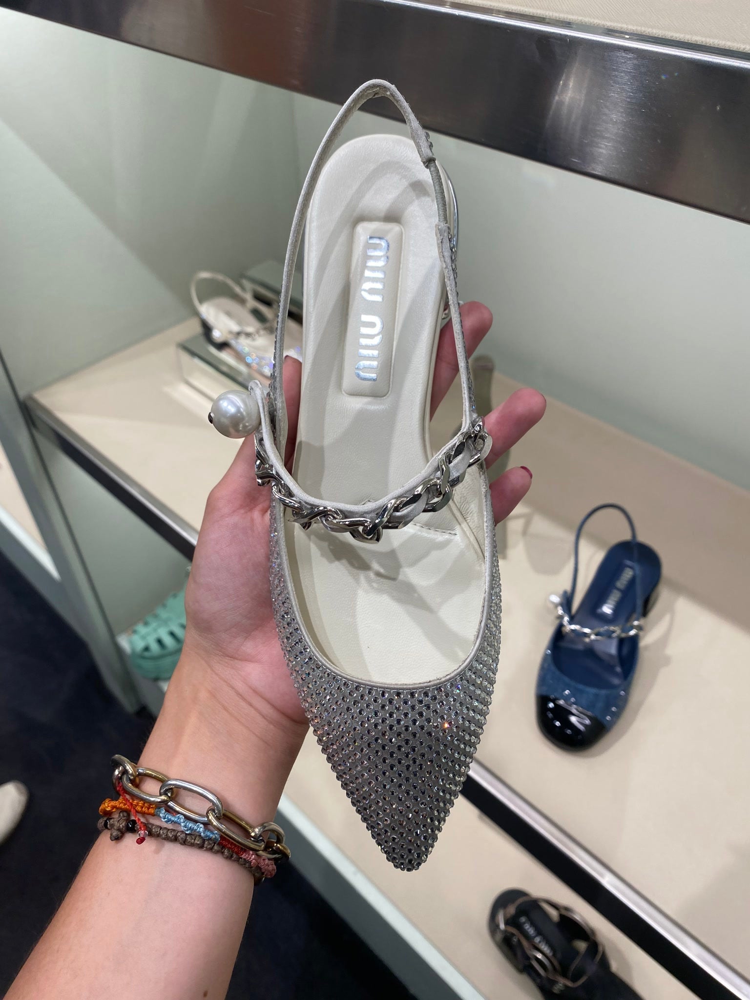Miu Miu Damskie szpilki srebrneMiu Miu