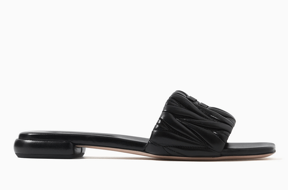 Miu Miu matelassé leather slides blackMiu Miu