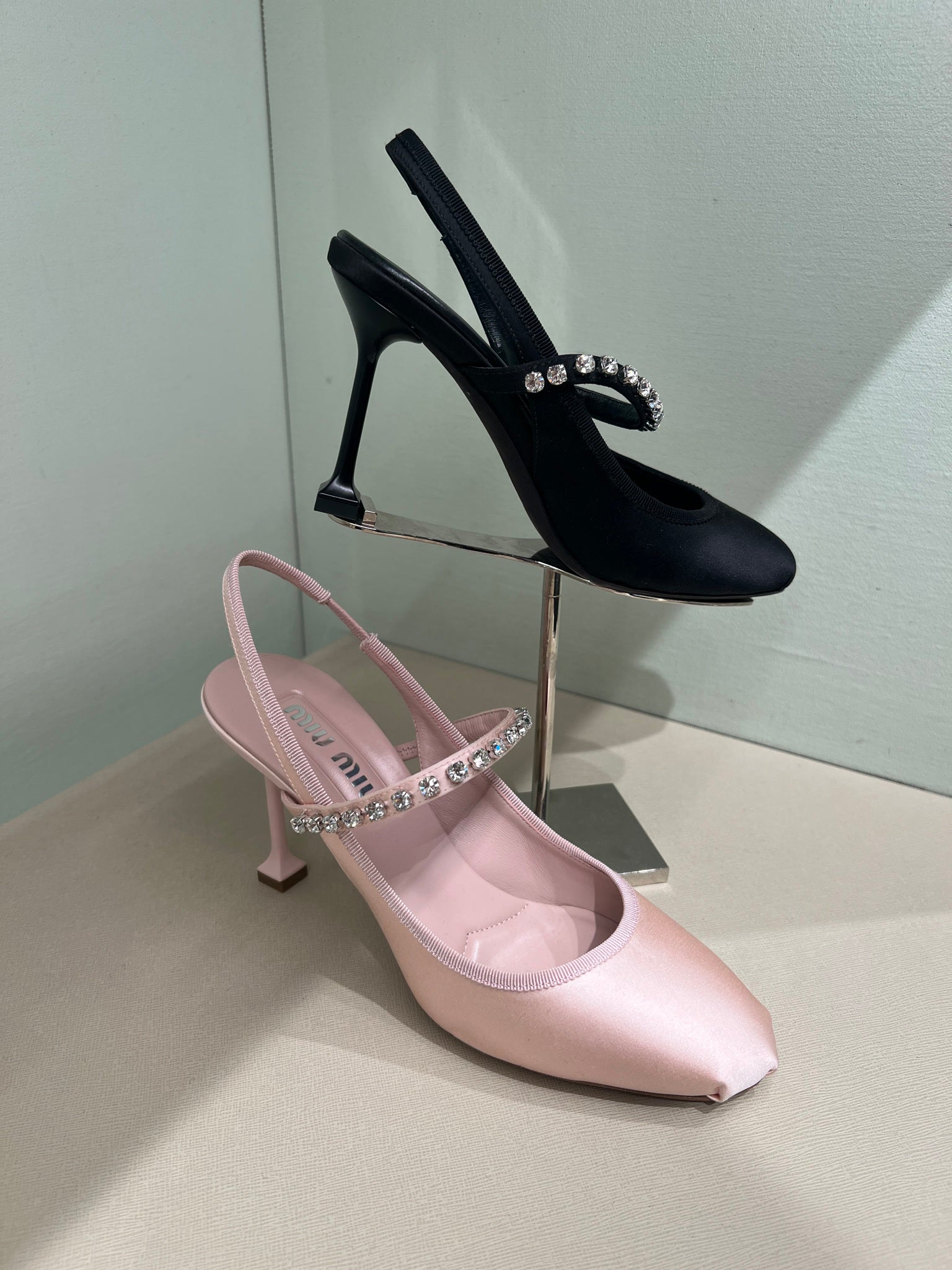 Miu Miu Satin slingback pumps pinkMiu Miu