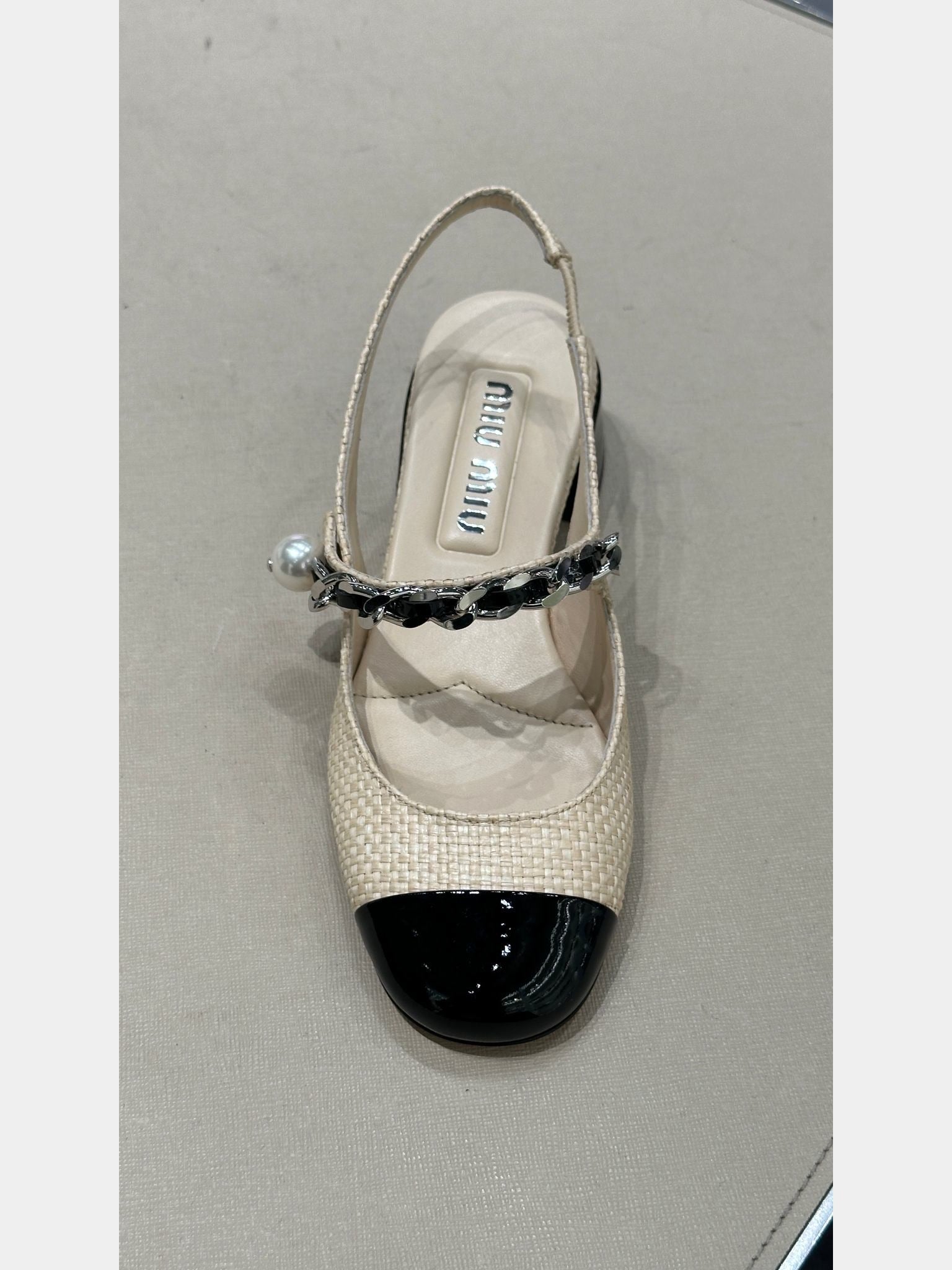 Miu Miu Slingback Sandals beigeMiu Miu