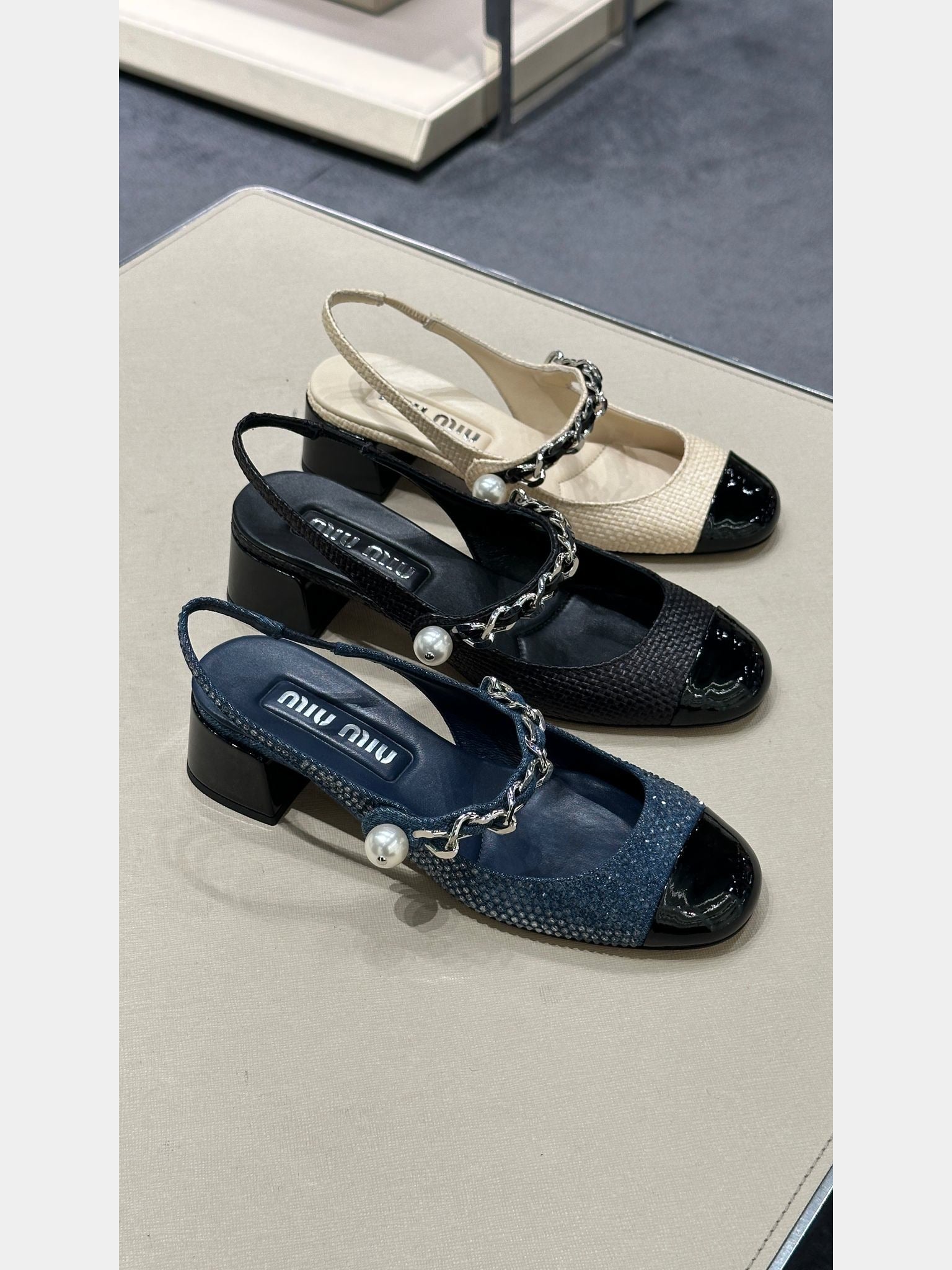 Miu Miu Slingback Sandals beigeMiu Miu