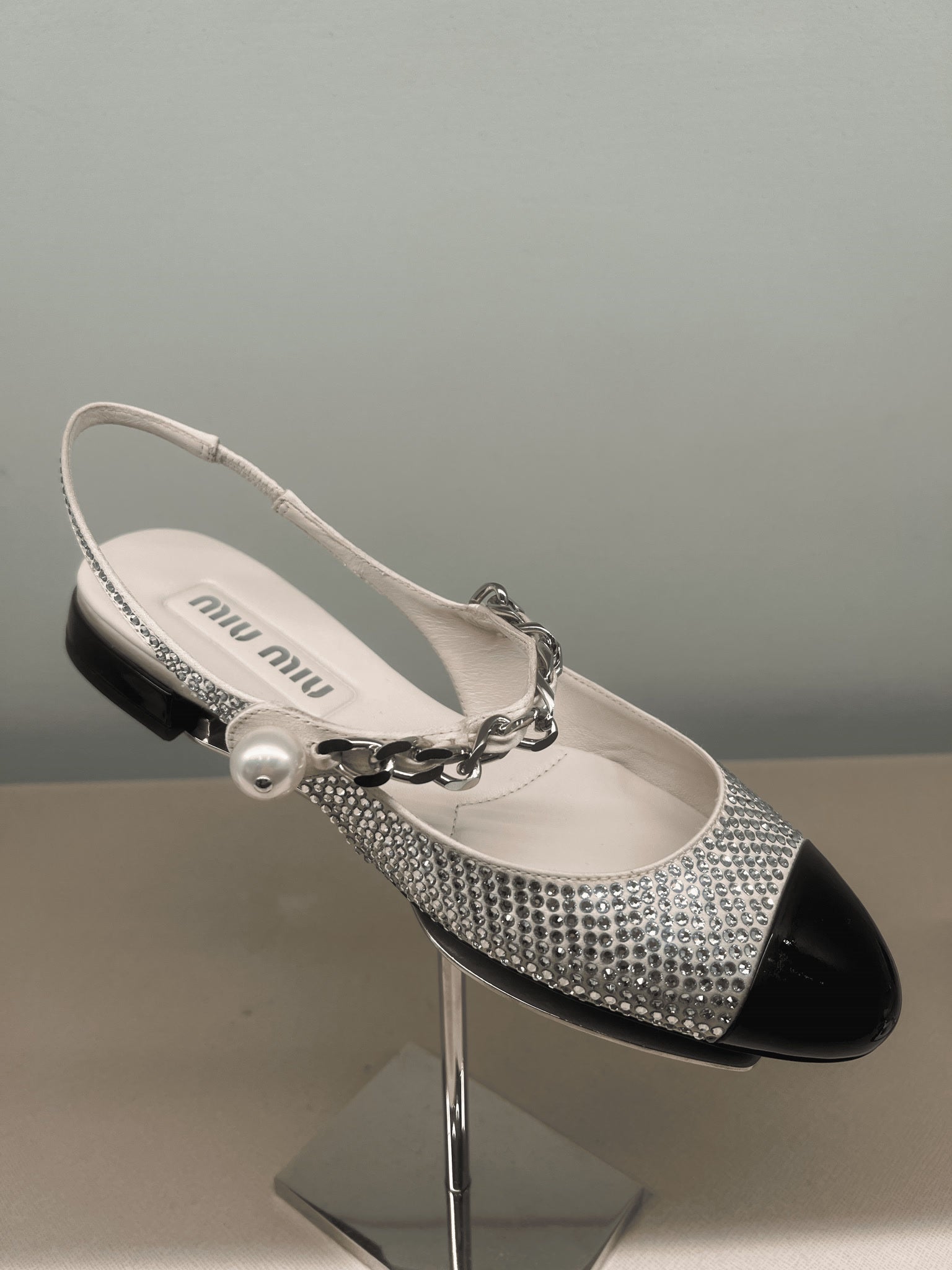 Miu Miu srebrne buty damskie szpilki 5F047EMiu Miu