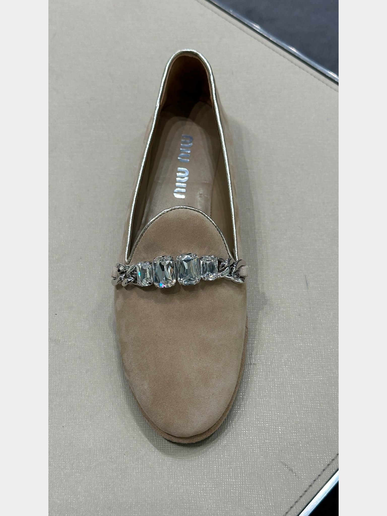 Miu Miu Suede Loafers beigeMiu Miu
