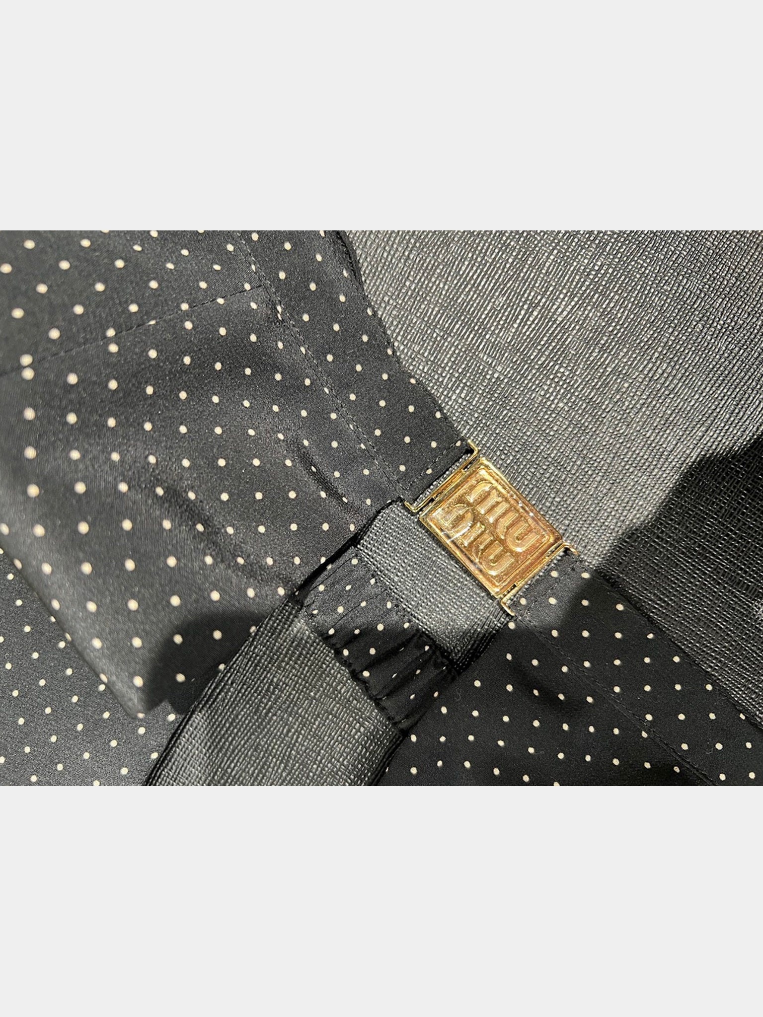 Miu Miu top czarny w kropeczkiMiu Miu