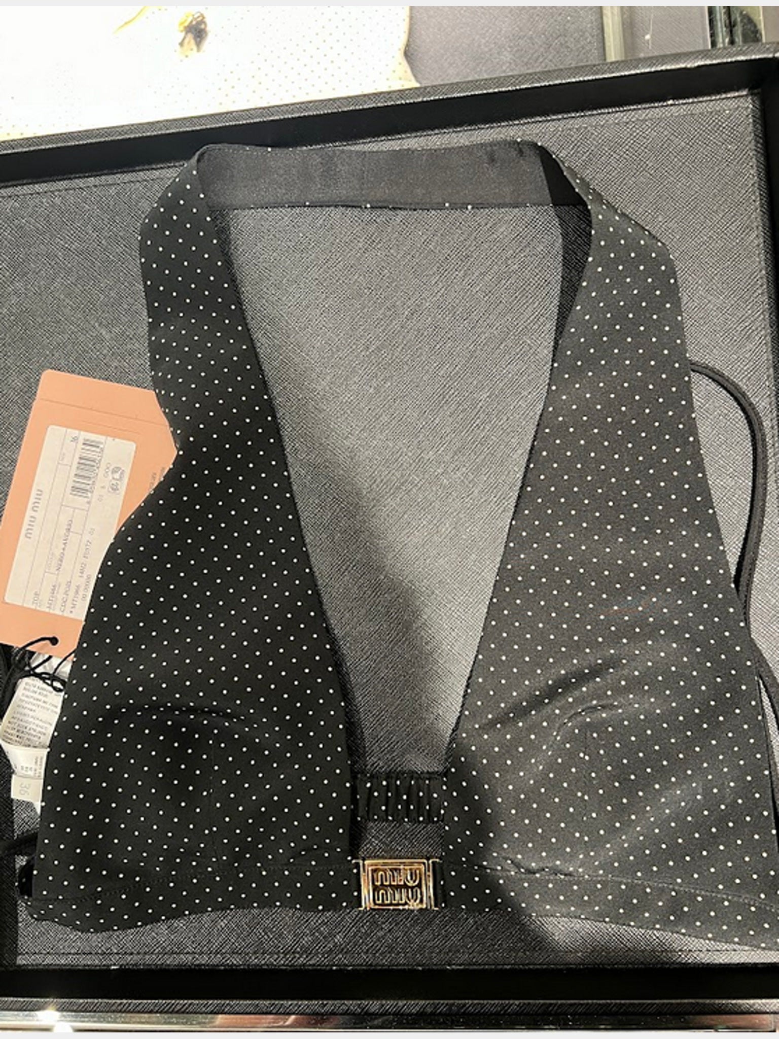 Miu Miu top czarny w kropeczkiMiu Miu