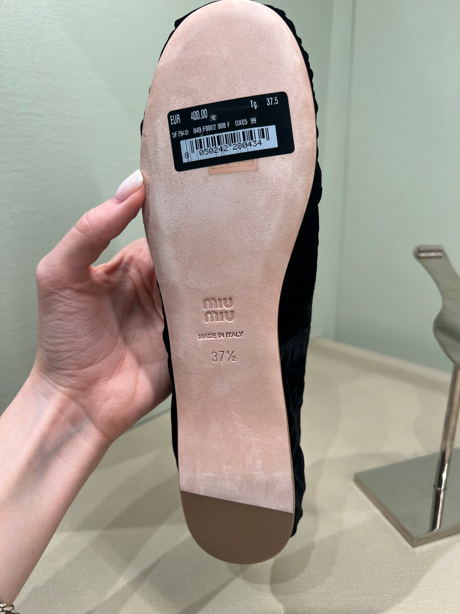 Miu Miu Velvet ballet flats blackMiu Miu