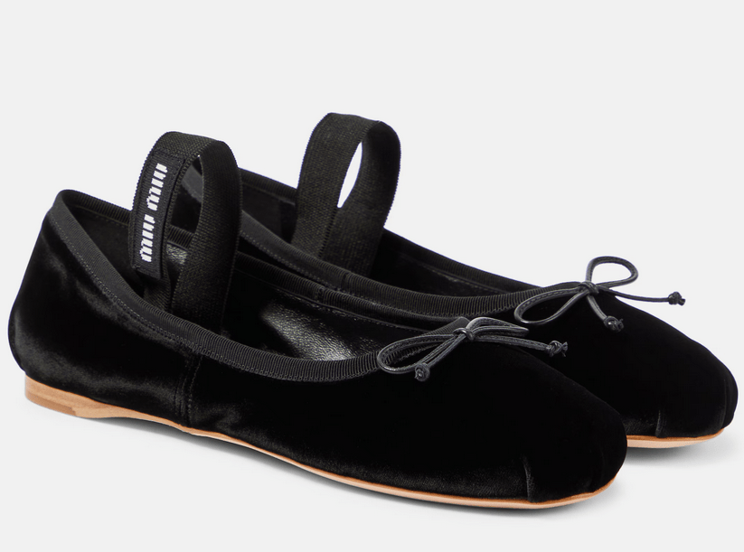 Miu Miu Velvet ballet flats blackMiu Miu