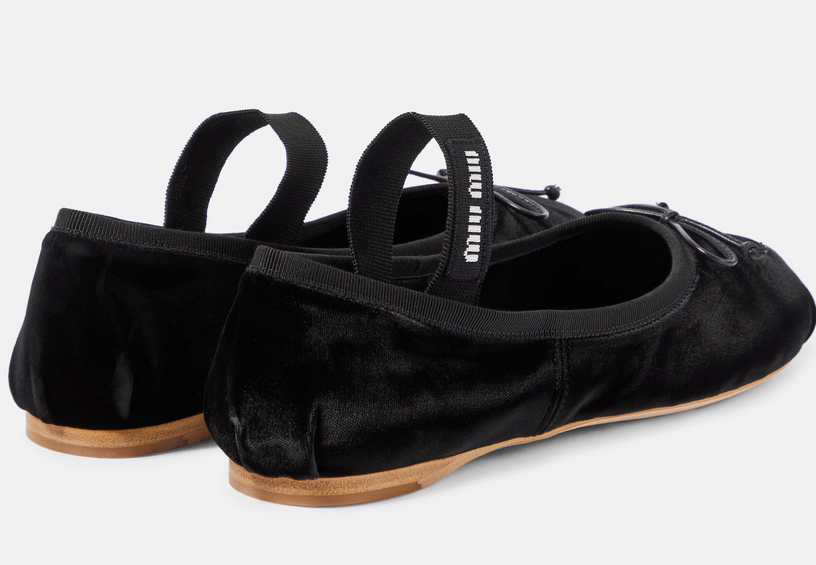 Miu Miu Velvet ballet flats blackMiu Miu