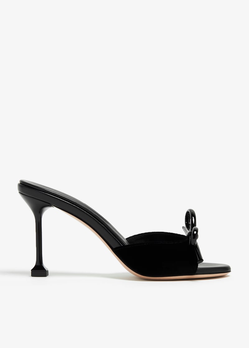 Miu Miu Velvet bow sandals blackMiu Miu