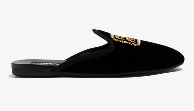 Miu Miu Velvet slippers blackMiu Miu