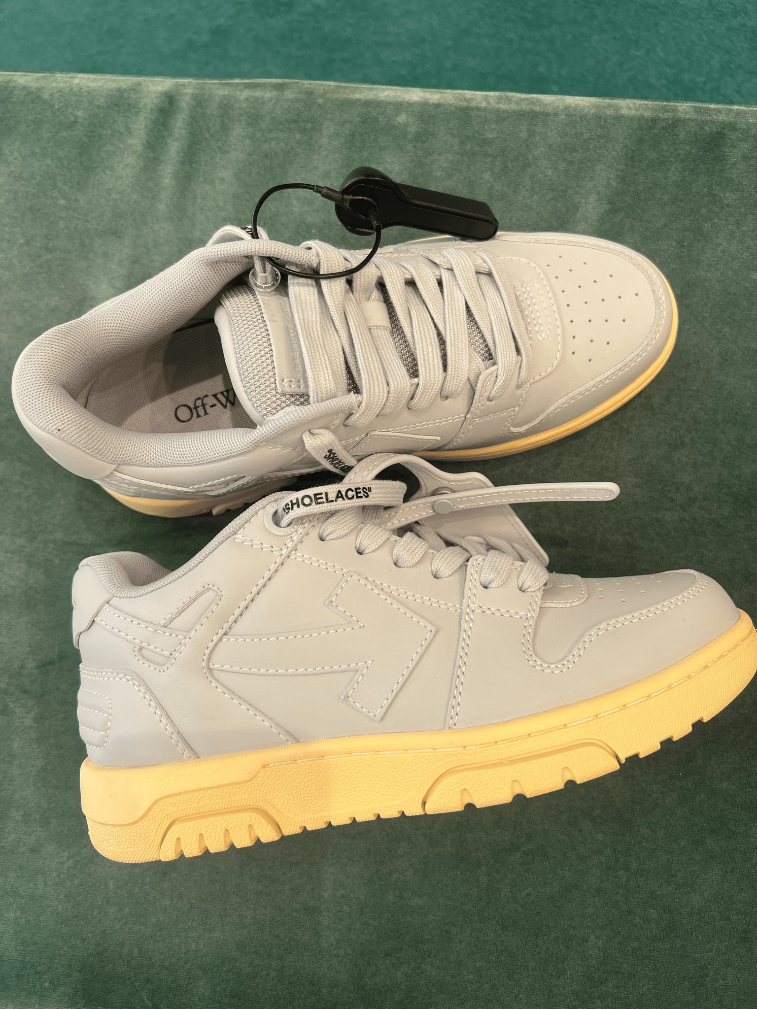 Off - White Buty skórzane szareOff - white