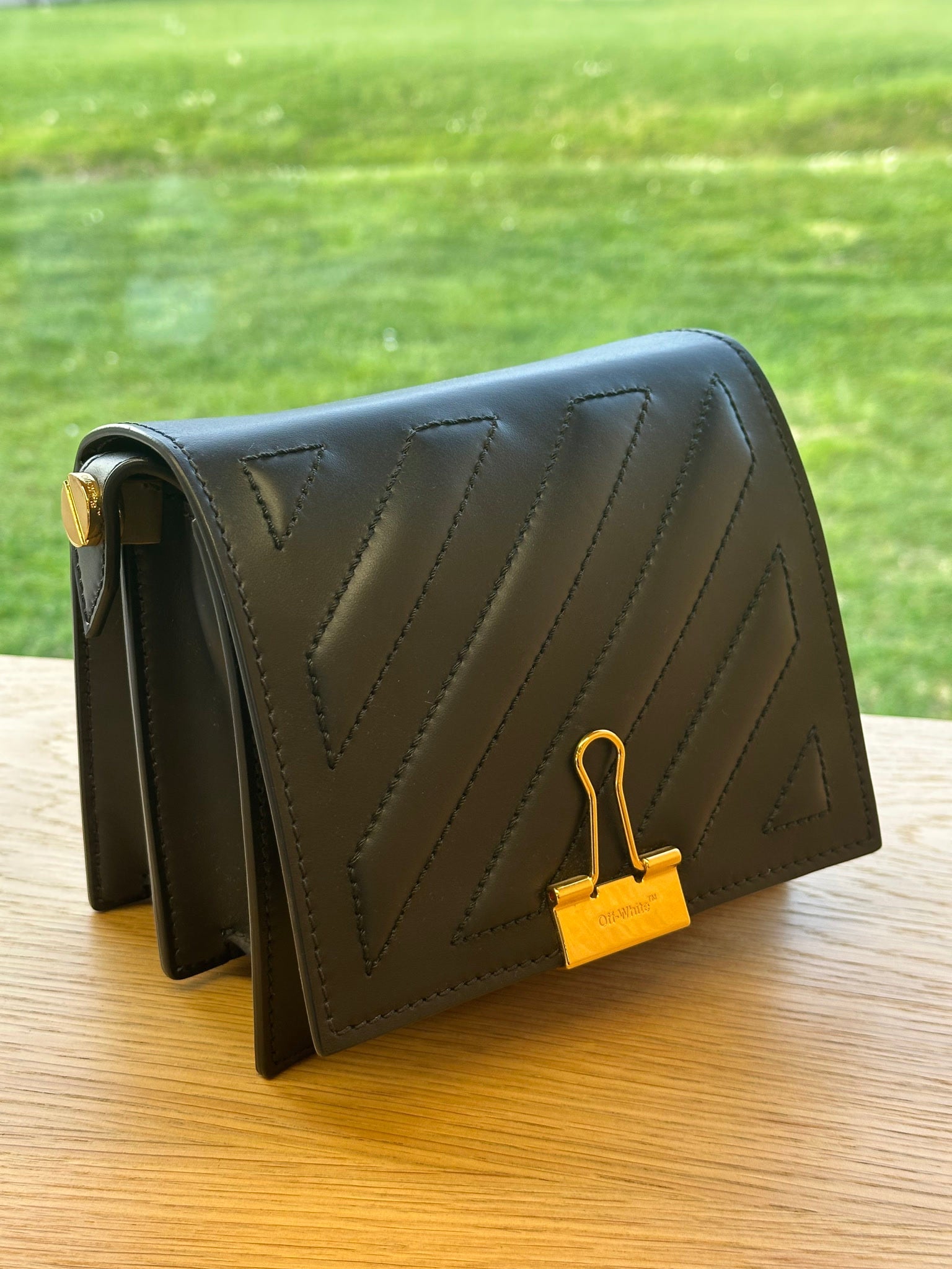 Off - White Cross 18 Leather Shoulder Bag In BlackOff - White