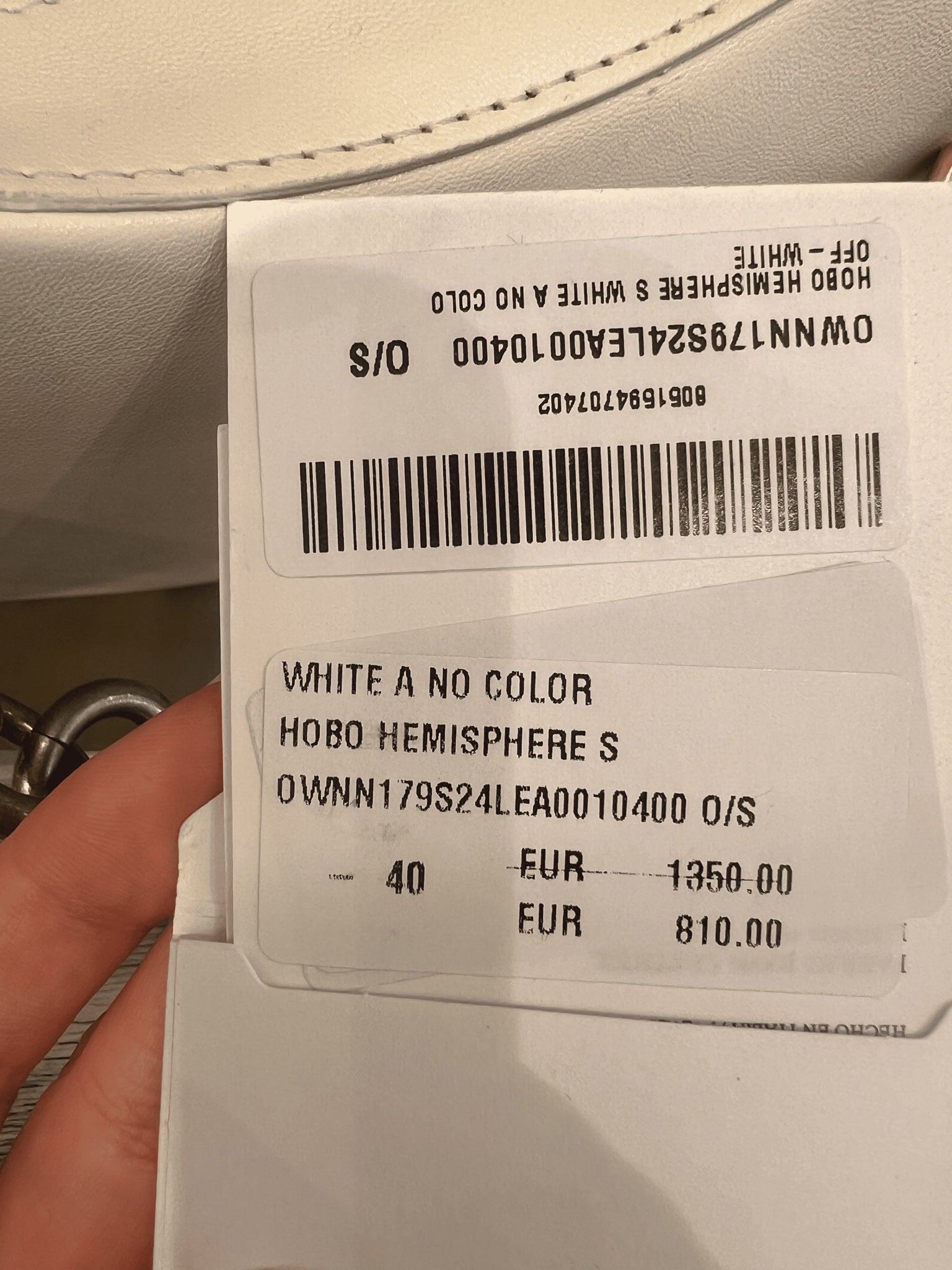 Off - White Damska torba Hobo białaOff - white