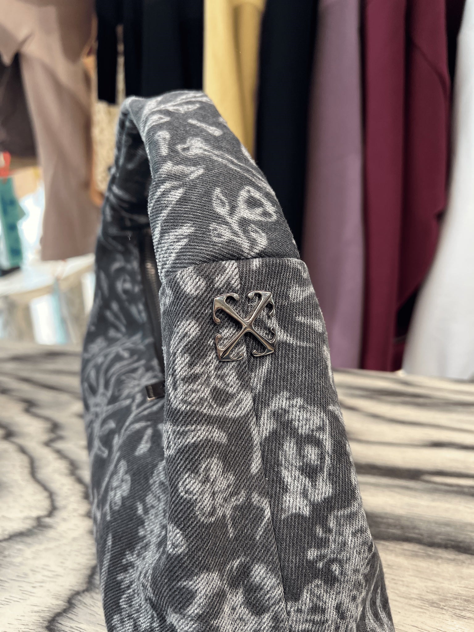Off - White Damska torba na ramię Arcade Shoulder Tattoo czarna białaOff - white