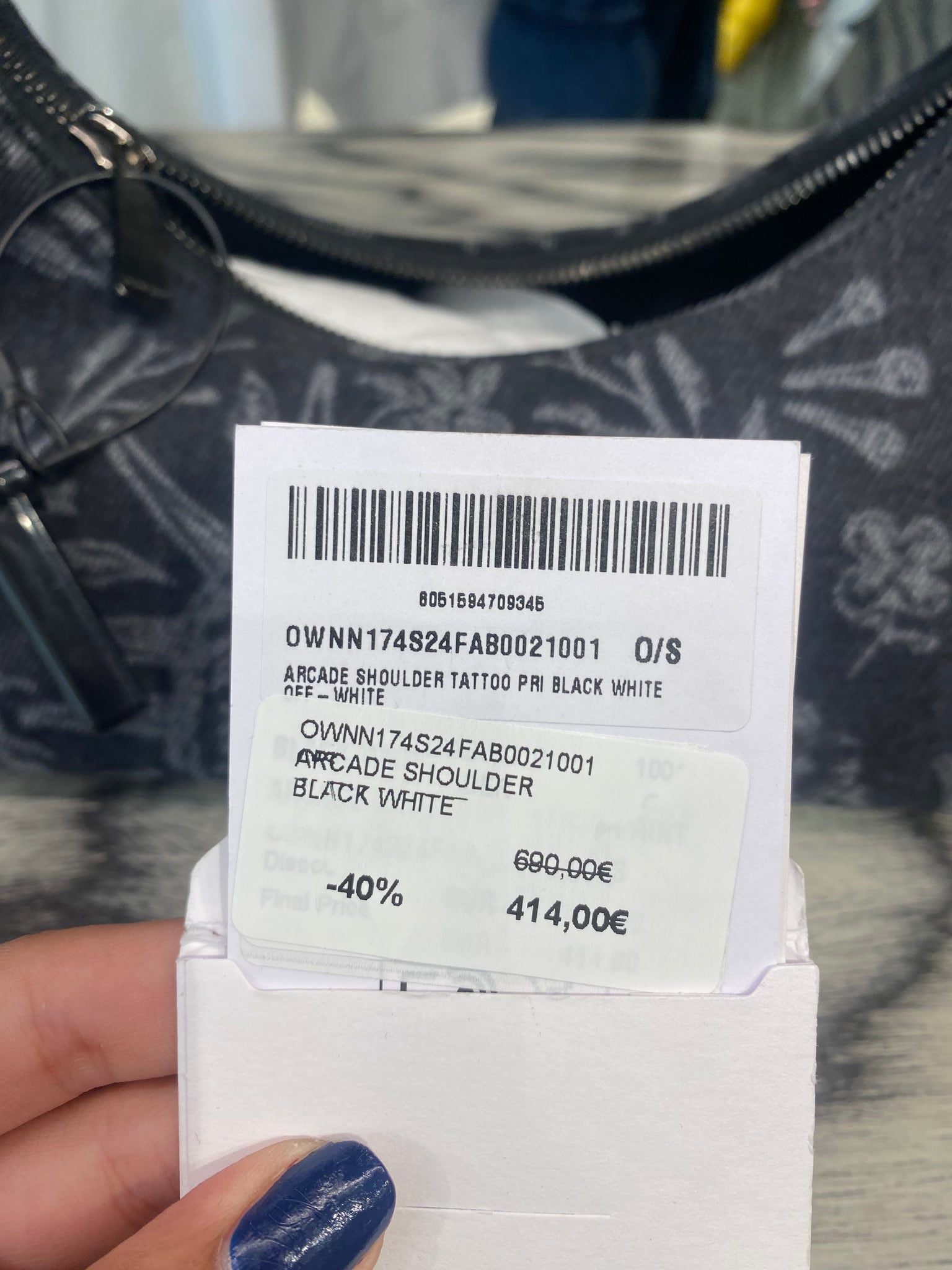 Off - White Damska torba na ramię czarnaOff - white