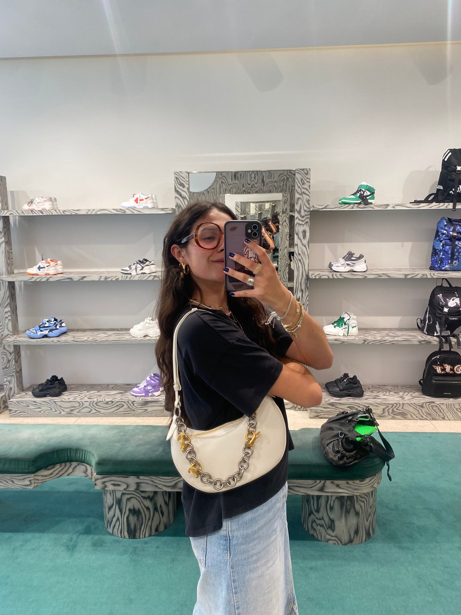 Off - White Damska torebka Hobo białaOff - white