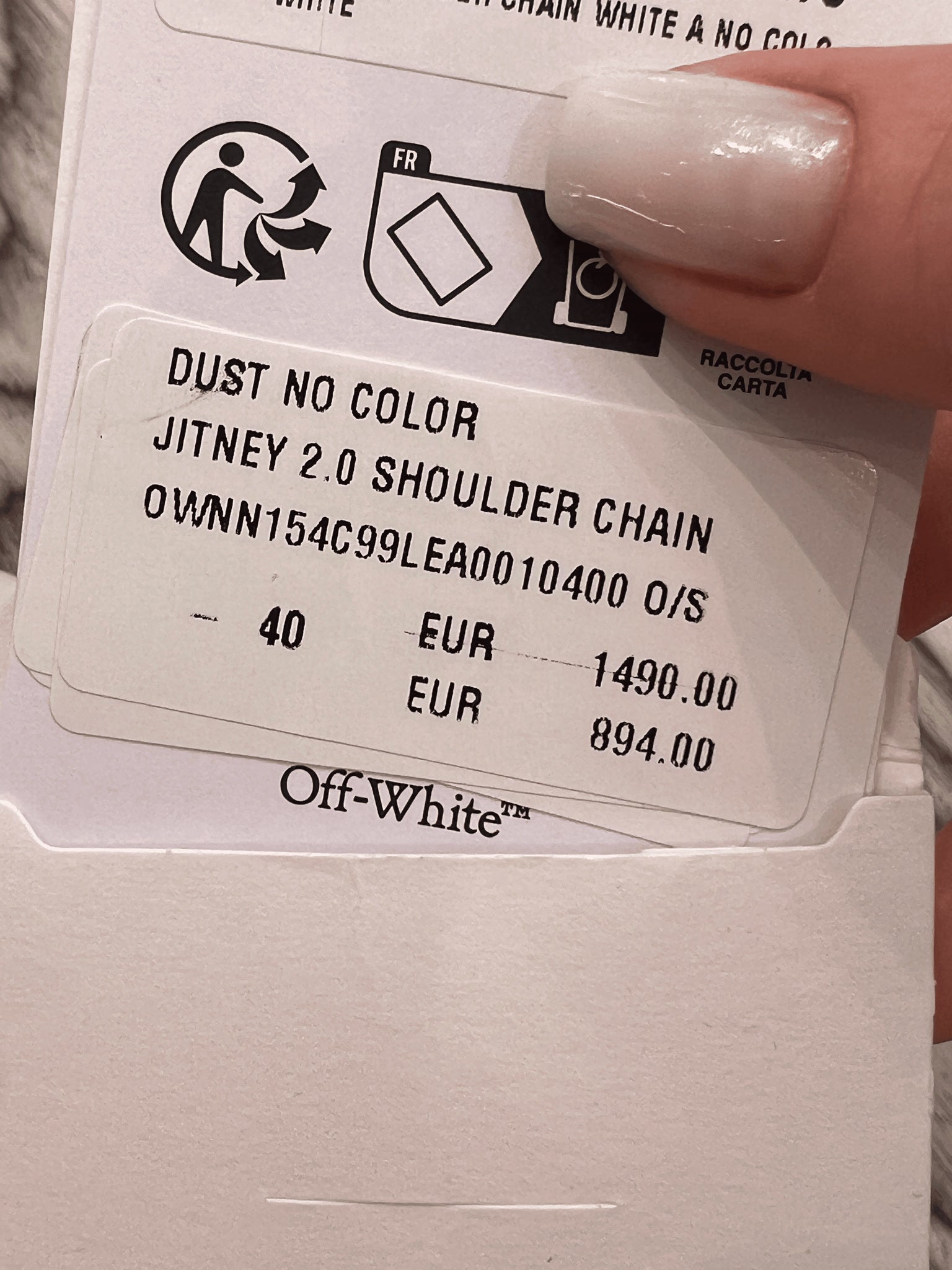 Off - White Damska torebka Jitney 2.0 Shoulder Chain Dust No ColorOff - white