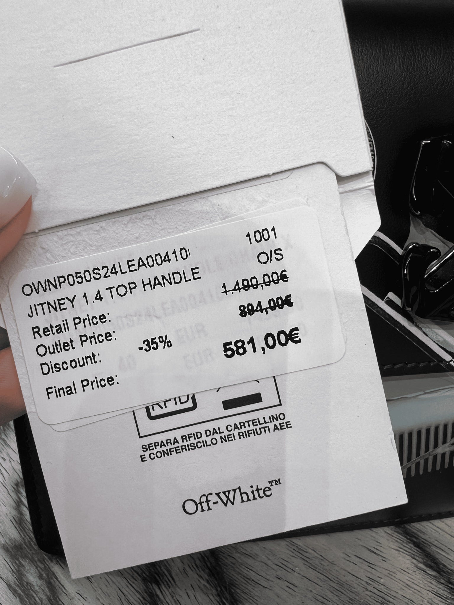 Off - White Damska torebka Jitney czarnaOff - white