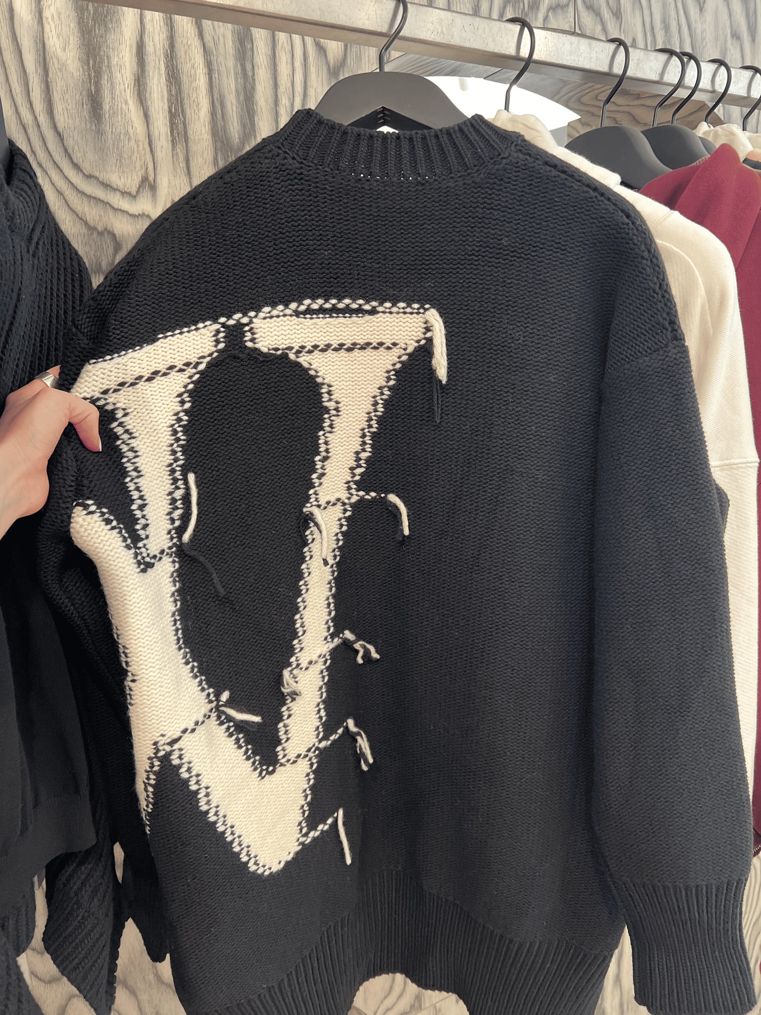 Off - White Damski sweter czarny bawełnianyOff - white