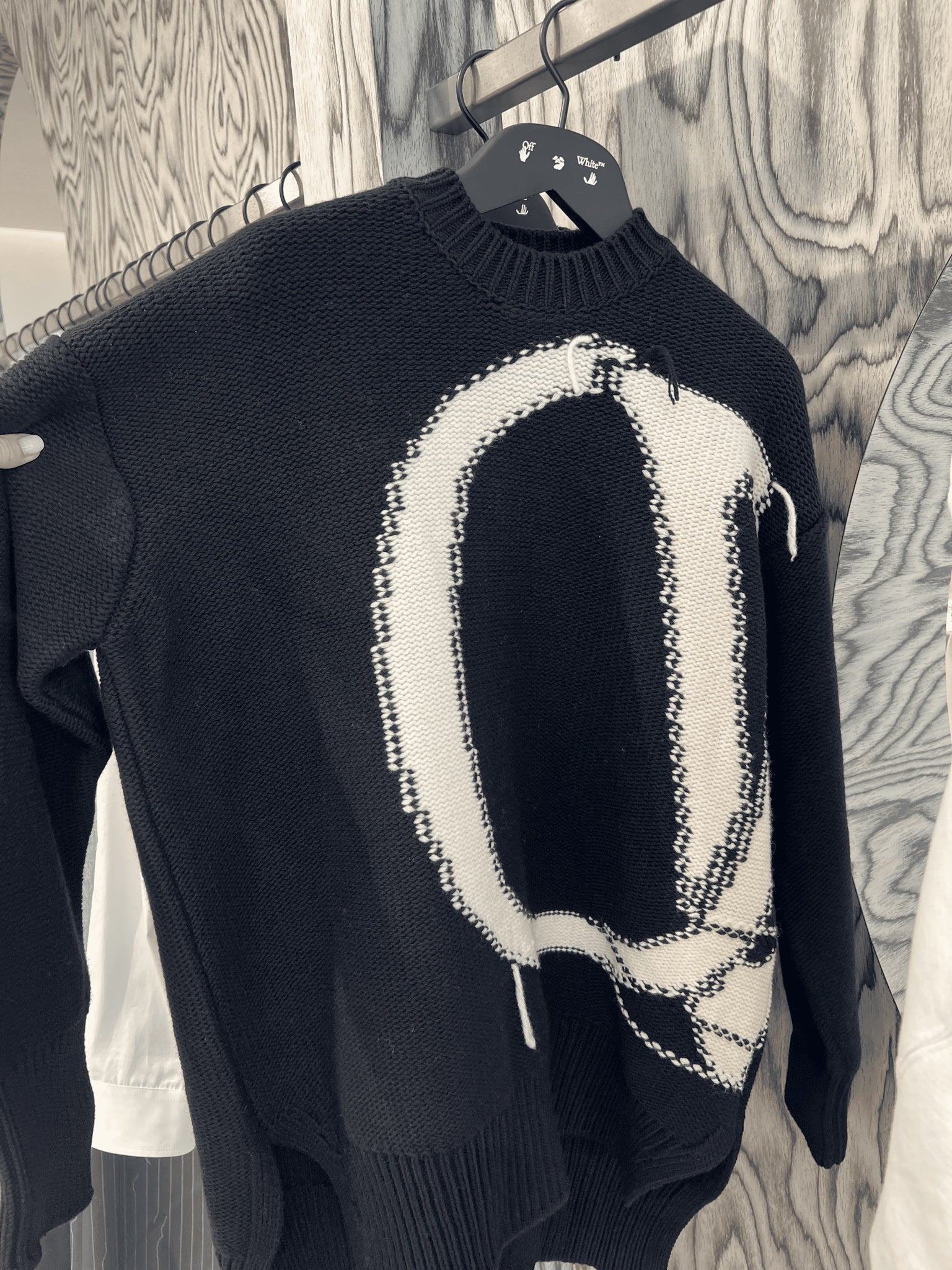 Off - White Damski sweter czarny bawełnianyOff - white