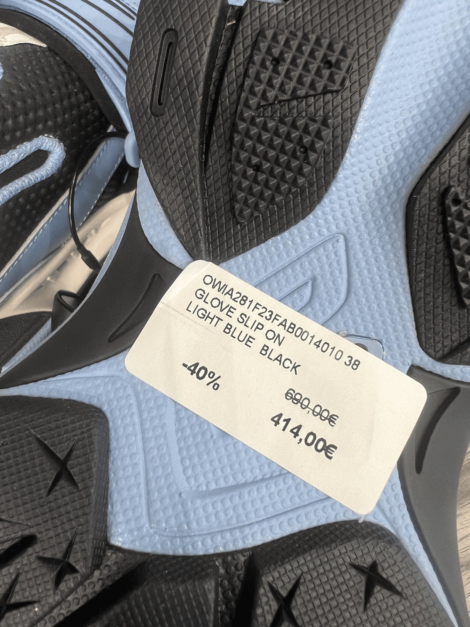 Off - White Damskie buty Glove Slip - On Light Blue BlackOff - white