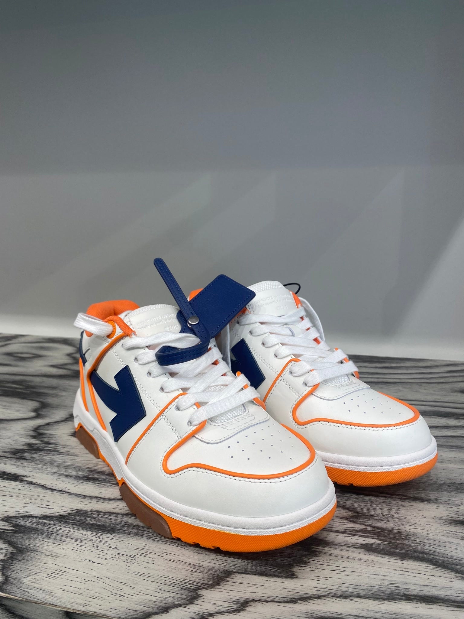 Off - White Damskie buty skórzane pomarańczoweOff - white