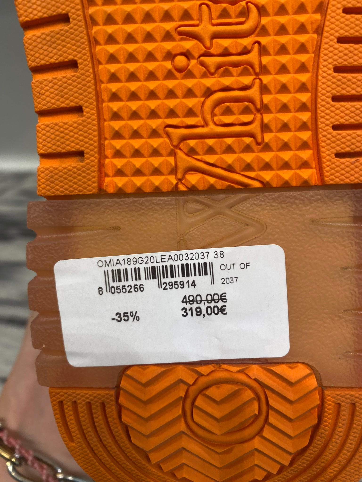Off - White Damskie buty skórzane pomarańczoweOff - white