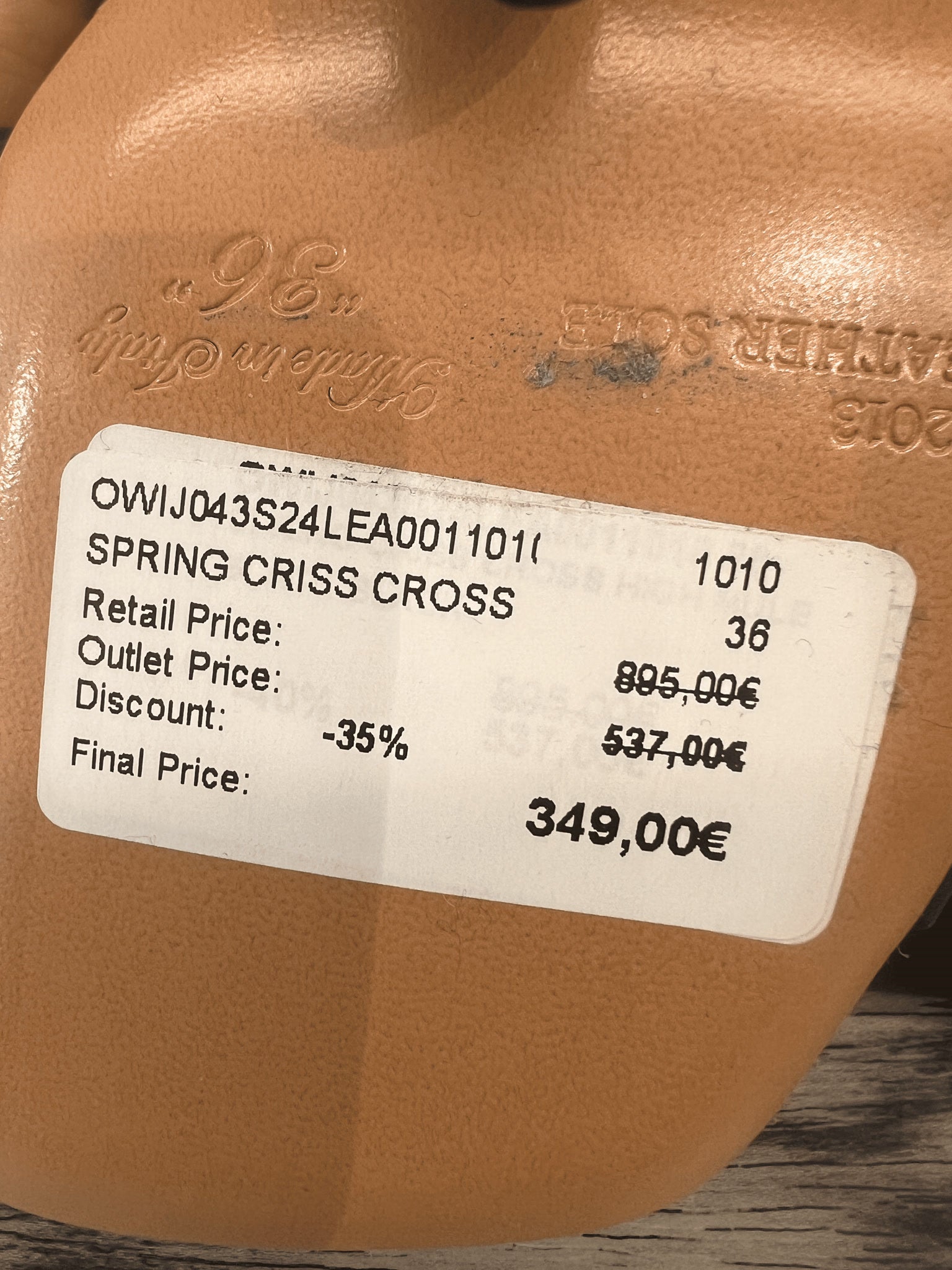 Off - White Damskie sandały skórzane beżowe Spring Criss CrossOff - white