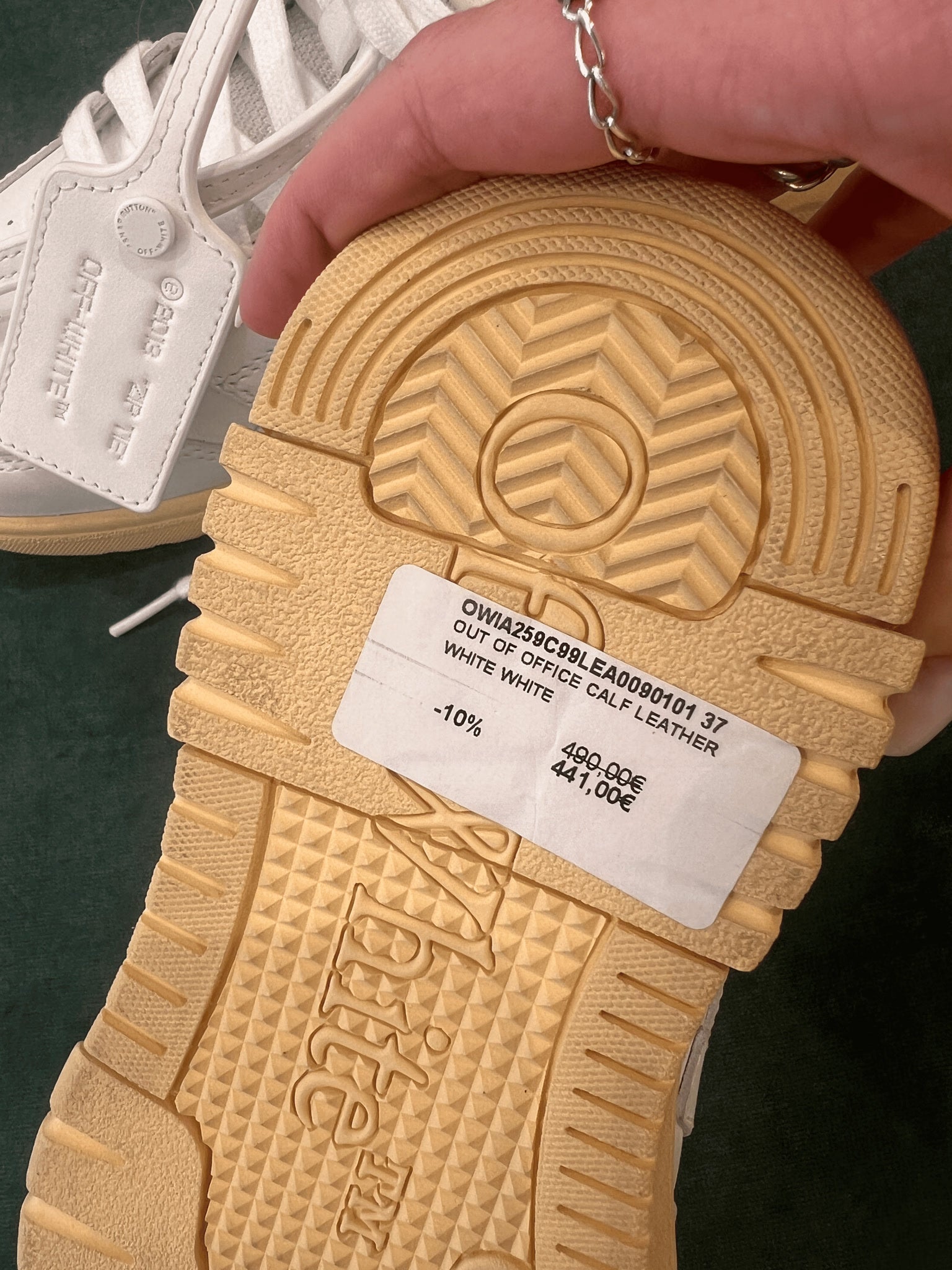 Off - White Damskie sneakersy białe skórzaneOff - white