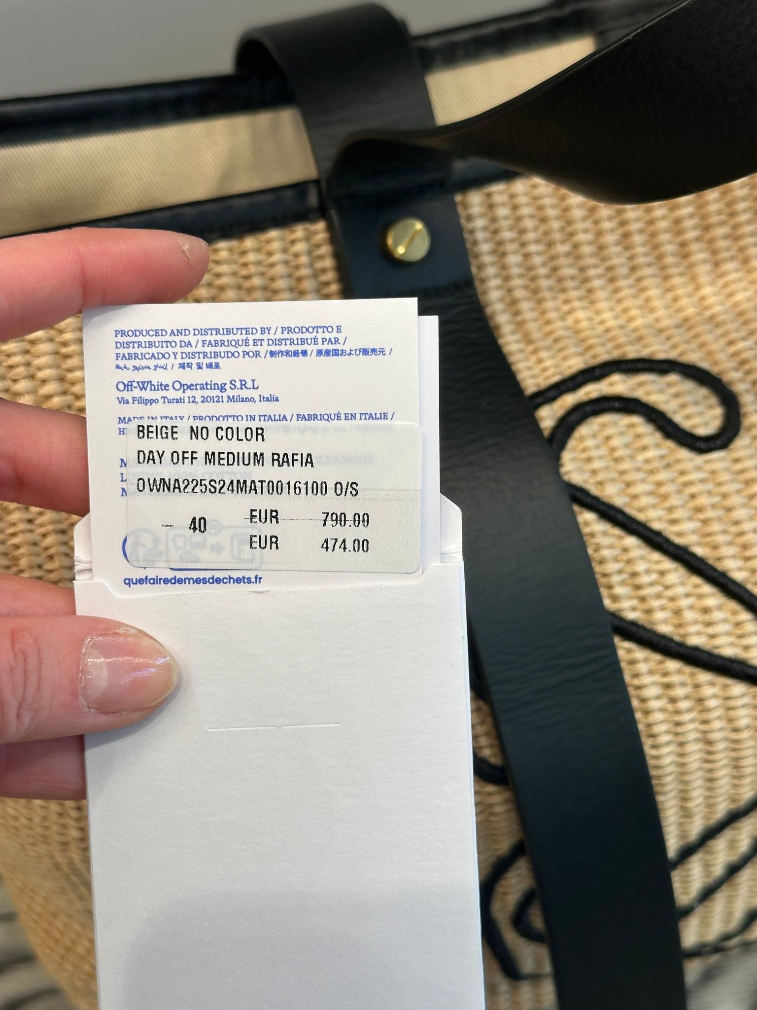 Off - White Day Off Medium Rafia BagOff - White
