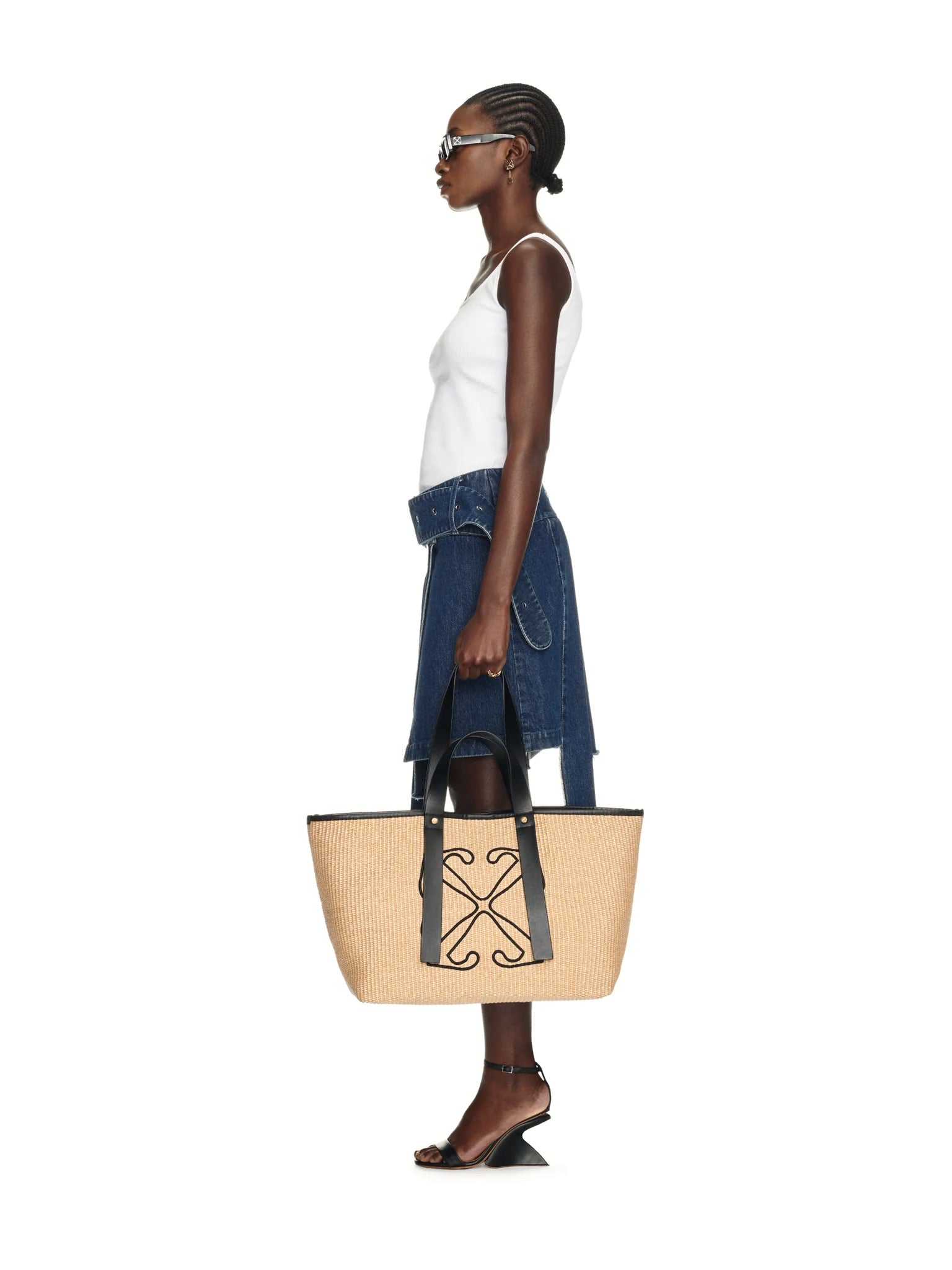 Off - White Day Off Medium Rafia BagOff - White