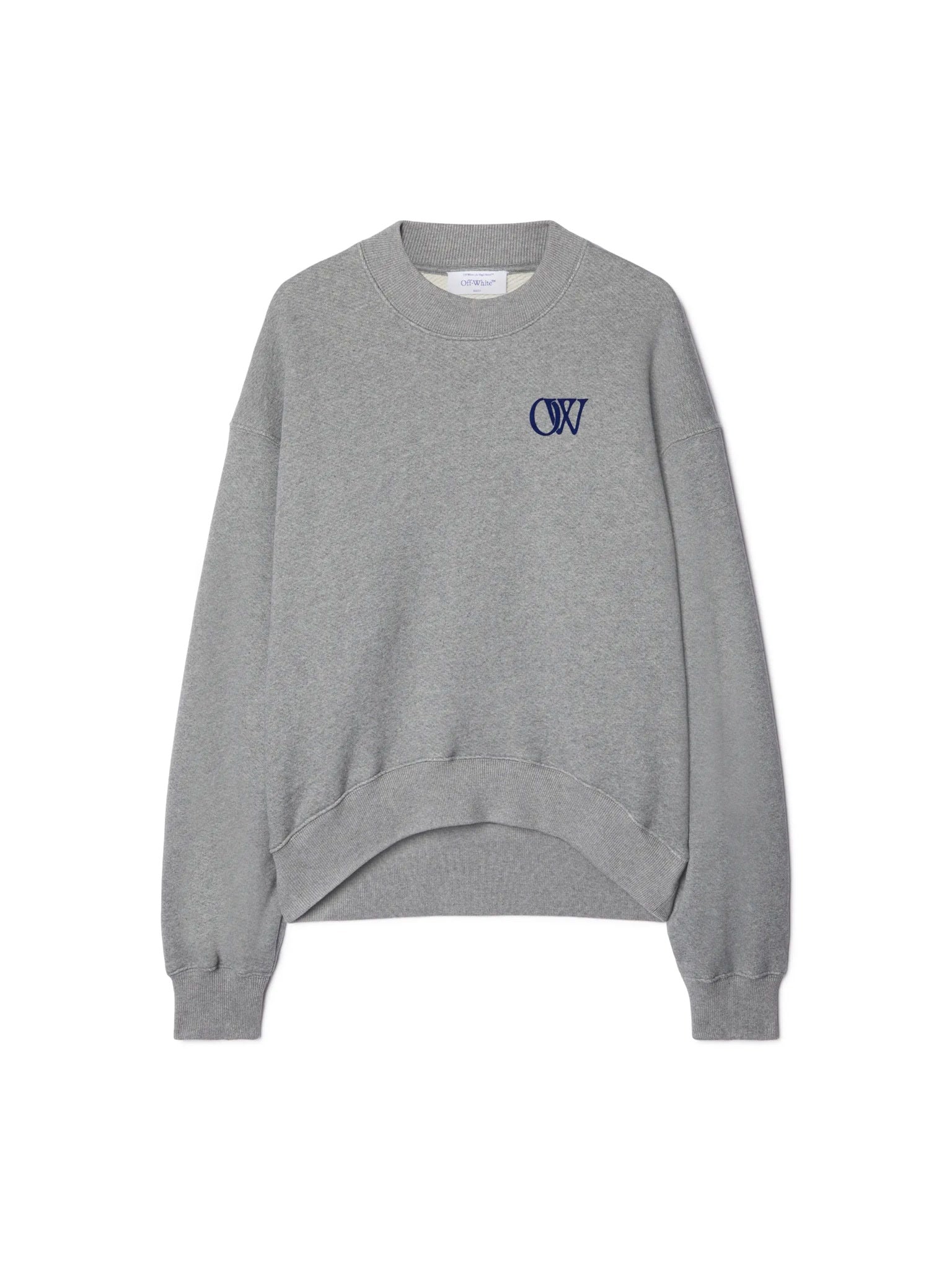 Off - White Melange Grey Nautical Blue CrewneckOff - White