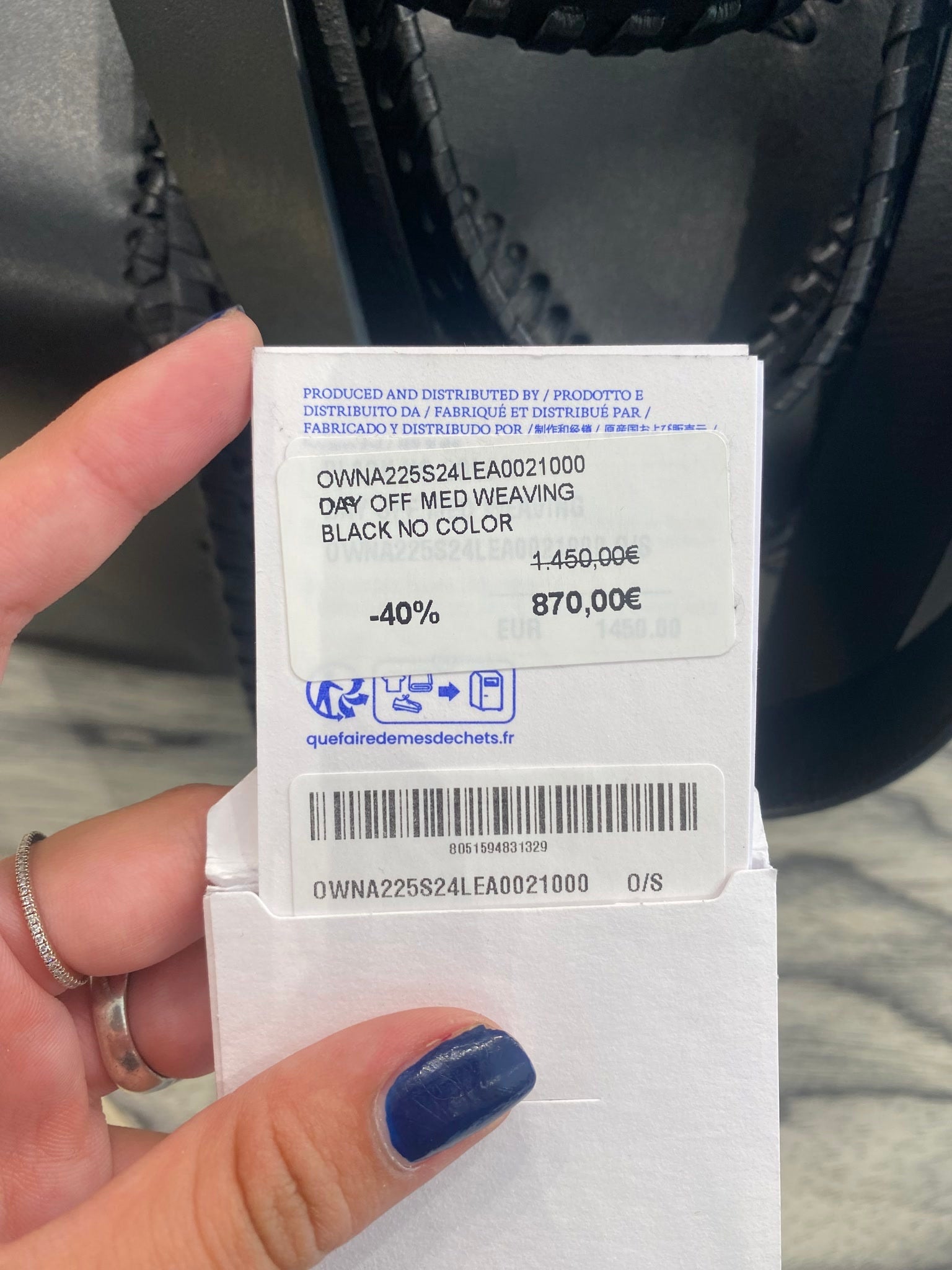 Off - White Torba damska średnia czarnaOff - white
