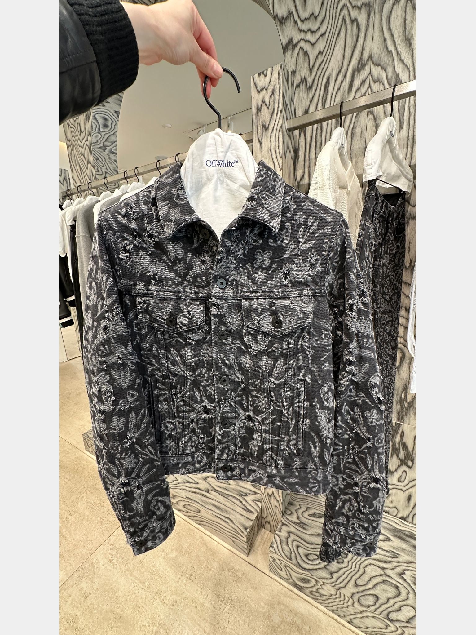 Off - White Vintage Black White Tattoo Regular JktOff - White