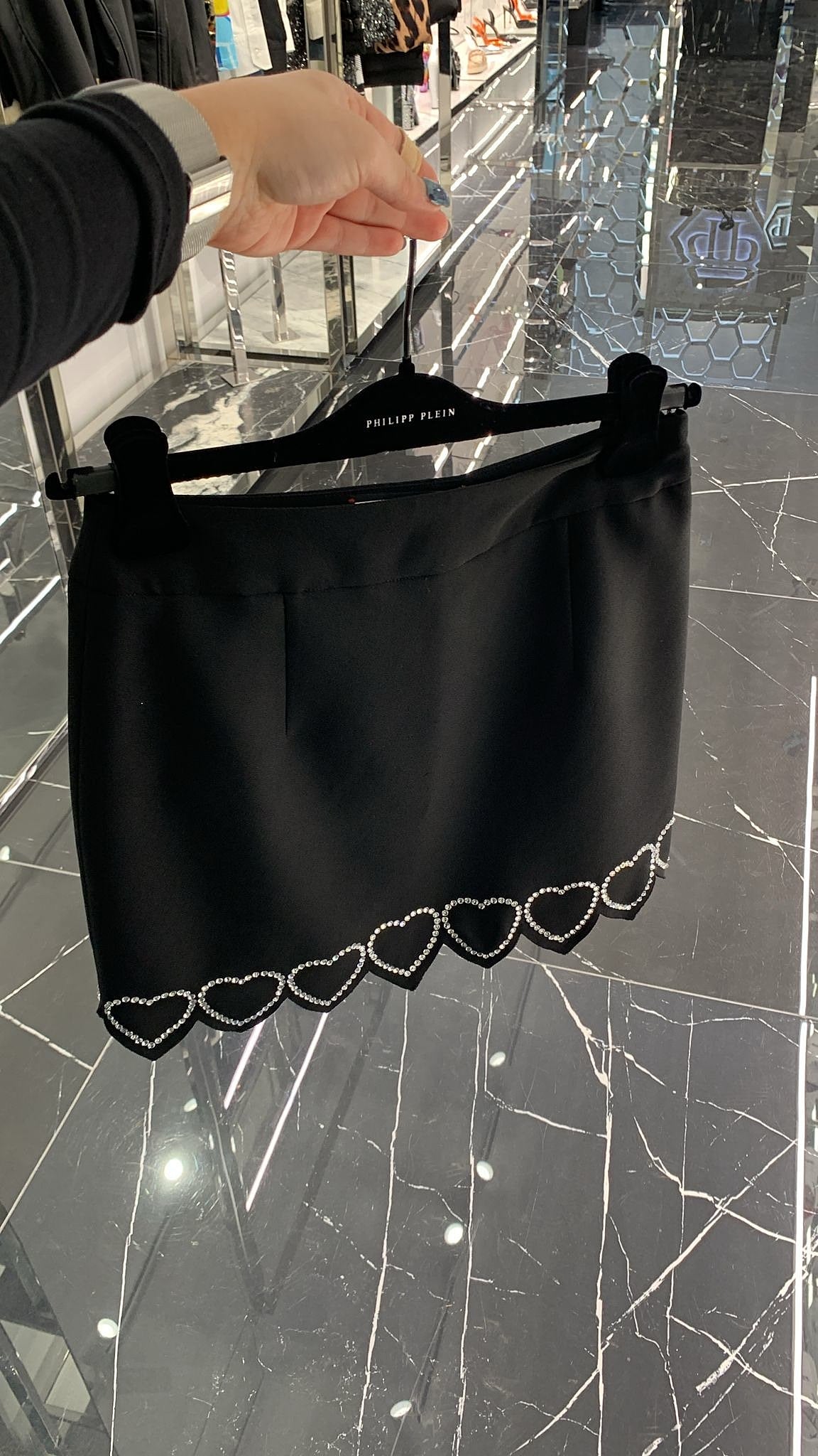 Philipp Plein Cady Mini Skirt Heart BlackPhilipp Plein