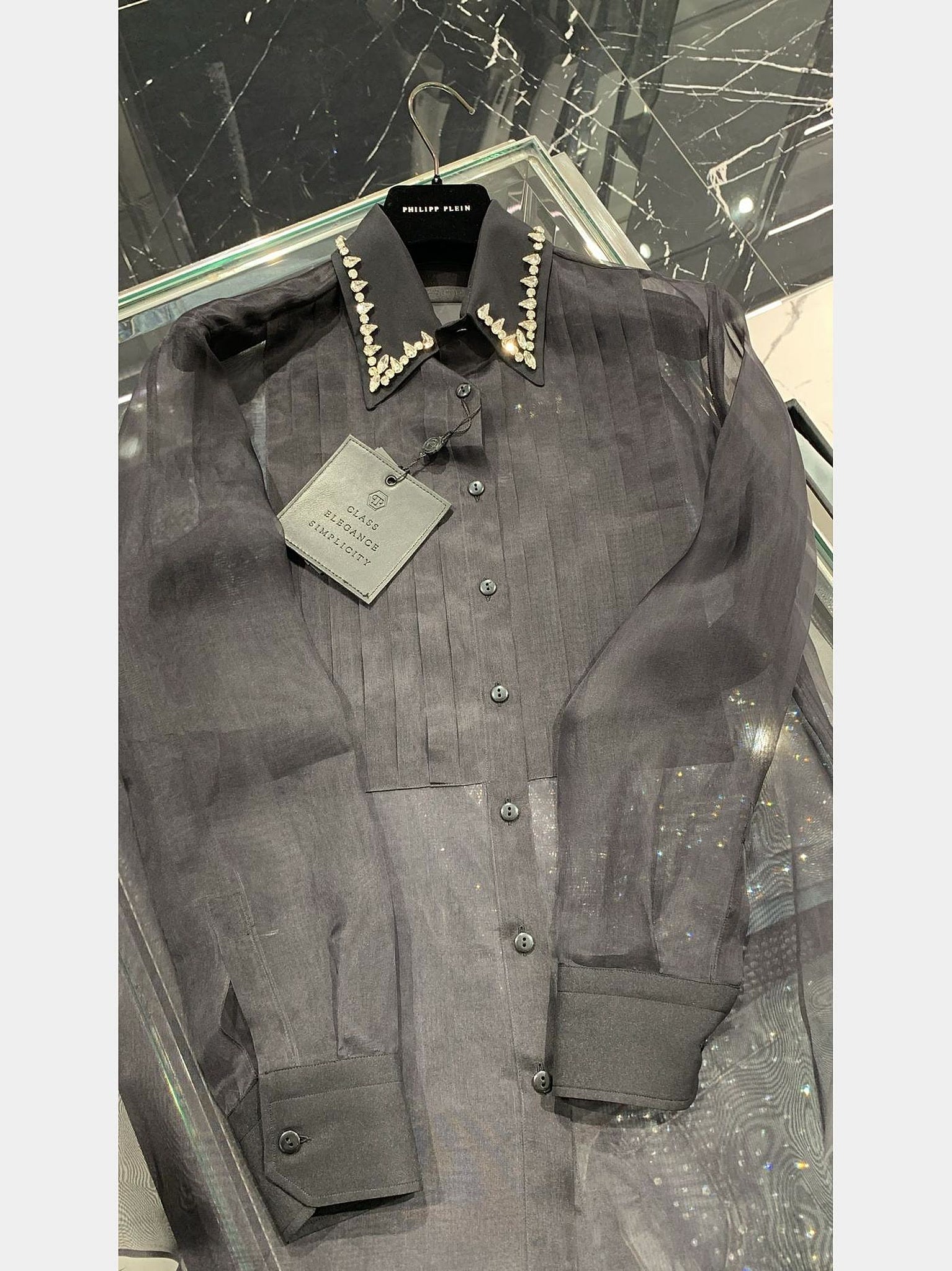 Philipp Plein Organza Regular Collar StrassPhilipp Plein