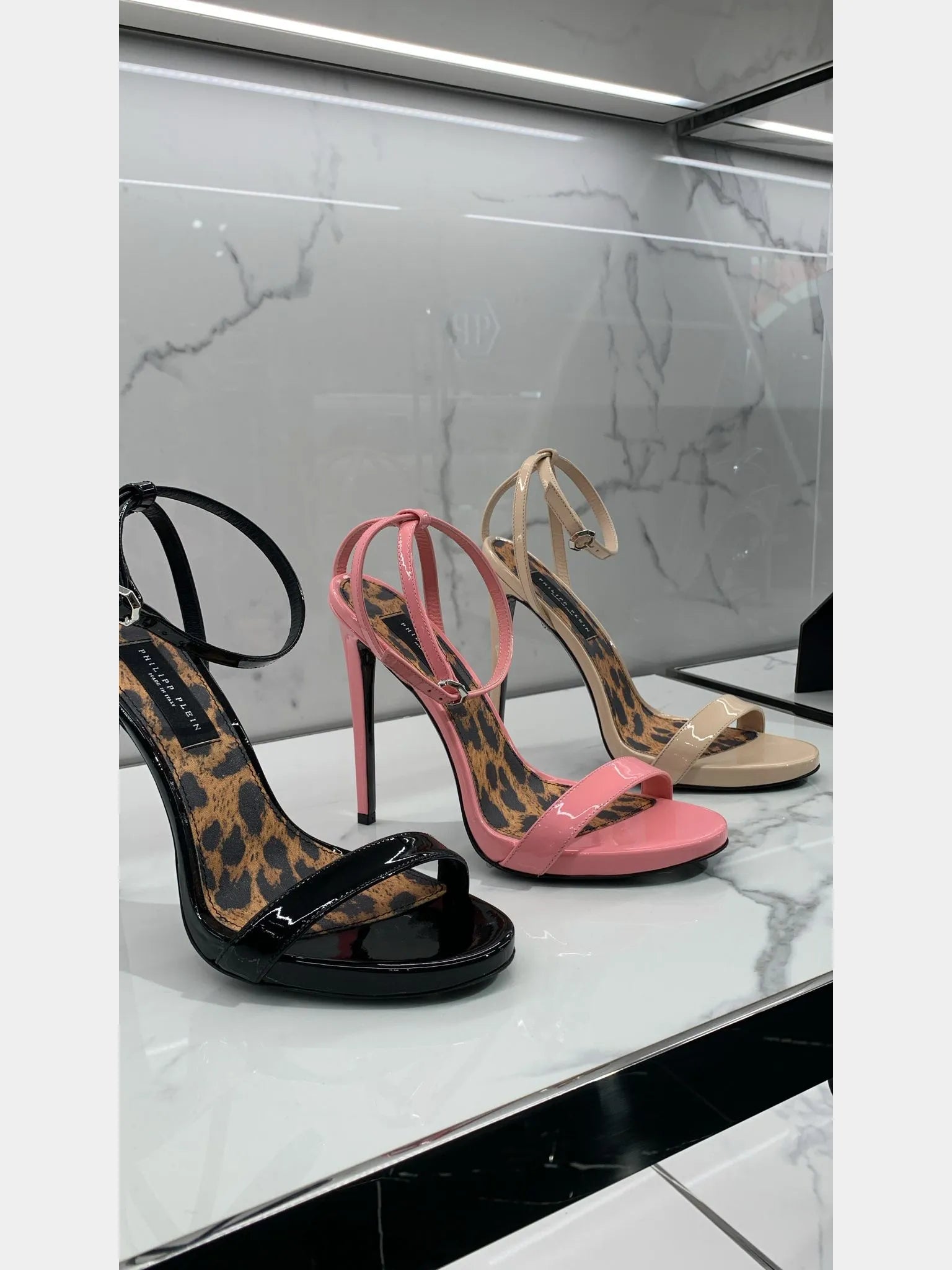 Philipp Plein Patent Leather High Heel SandalsPhilipp Plein