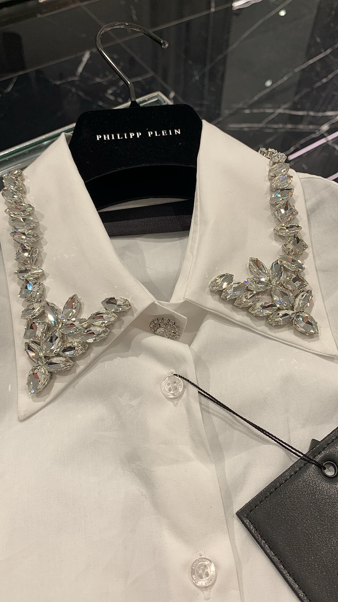 Philipp Plein Popeline Regular Collar StrassPhilipp Plein