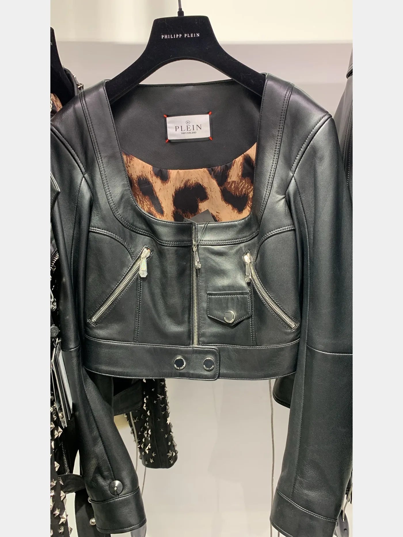 Philipp Plein Tage Leather Cropped JacketPhilipp Plein